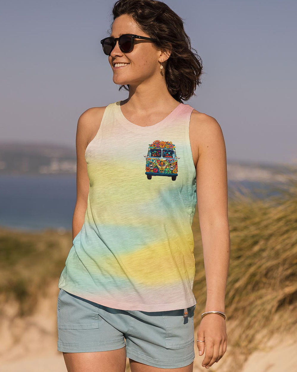 Older Now but Still Running Against the Wind Colorful Hippie Van AOP Shirts _6_ ojR3d