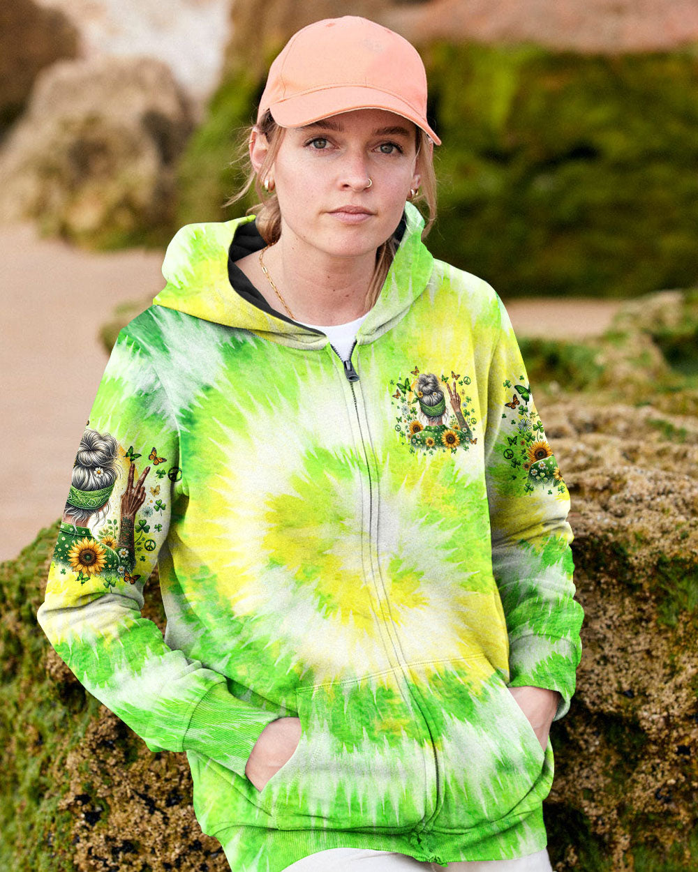 Older Now but Still Running Against the Wind Green Tie Dye Hippie Grandma AOP Shirts _8_ EXTPn