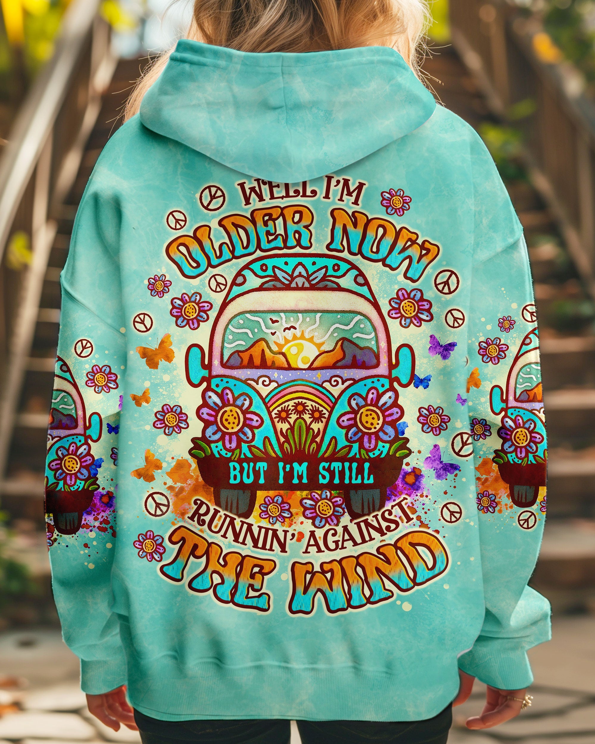 Older Now but Still Running Against the Wind Tie Dye Hippie Van and Floral AOP Shirts _1_ 1TmWD