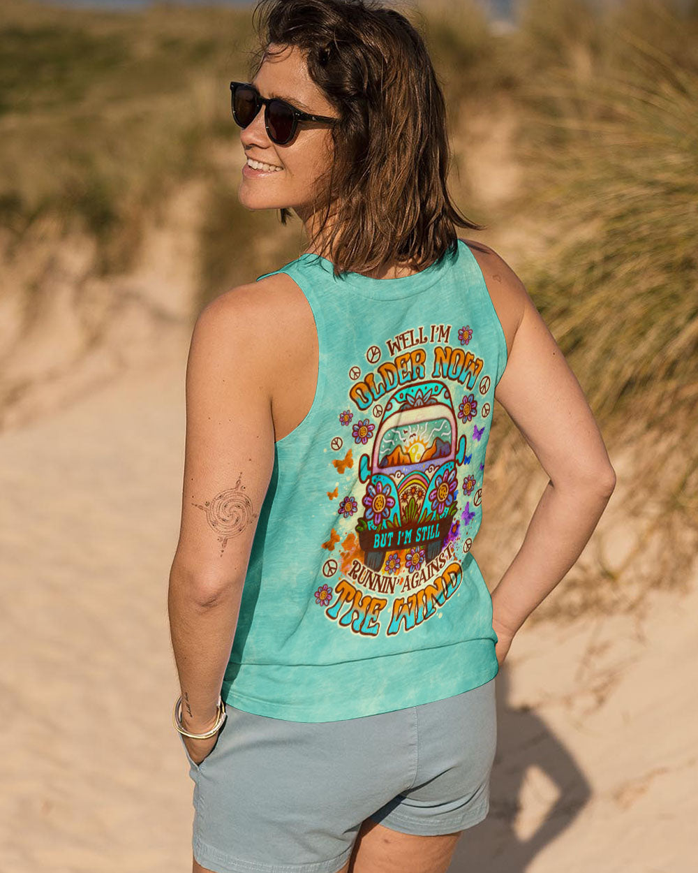 Older Now but Still Running Against the Wind Tie Dye Hippie Van and Floral AOP Shirts _7_ C62oQ
