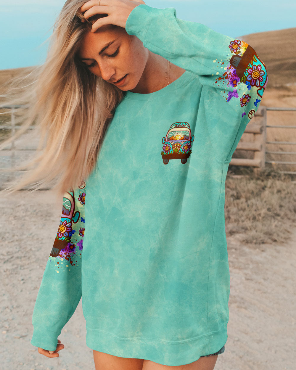 Older Now but Still Running Against the Wind Tie Dye Hippie Van and Floral AOP Shirts _9_ hiDWX