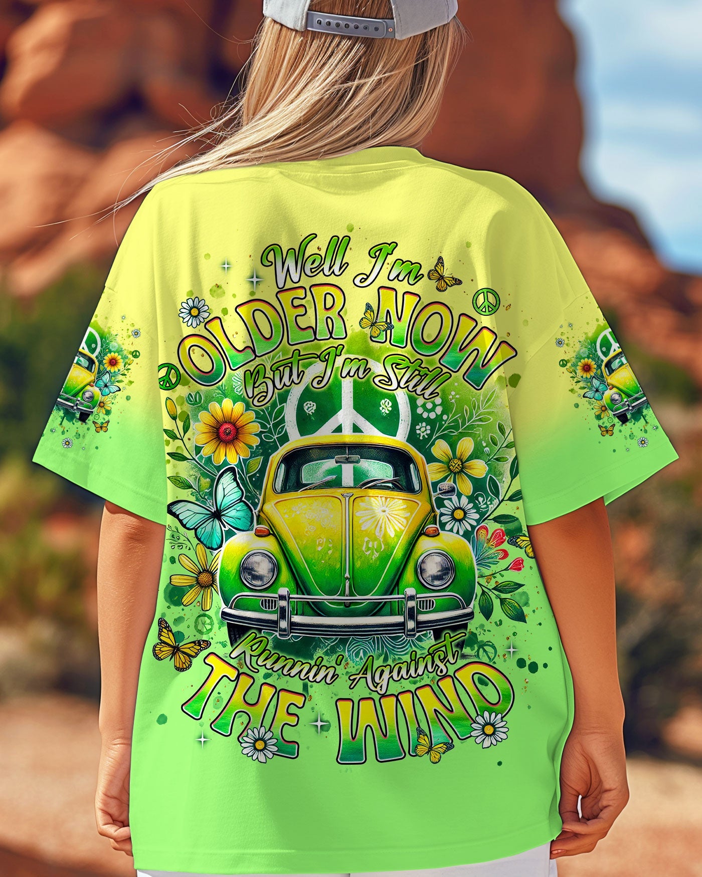 Older Now still Runnin Against the Wind Peace _26 Floral Hippie Car AOP Shirts _3_ 5uBO1