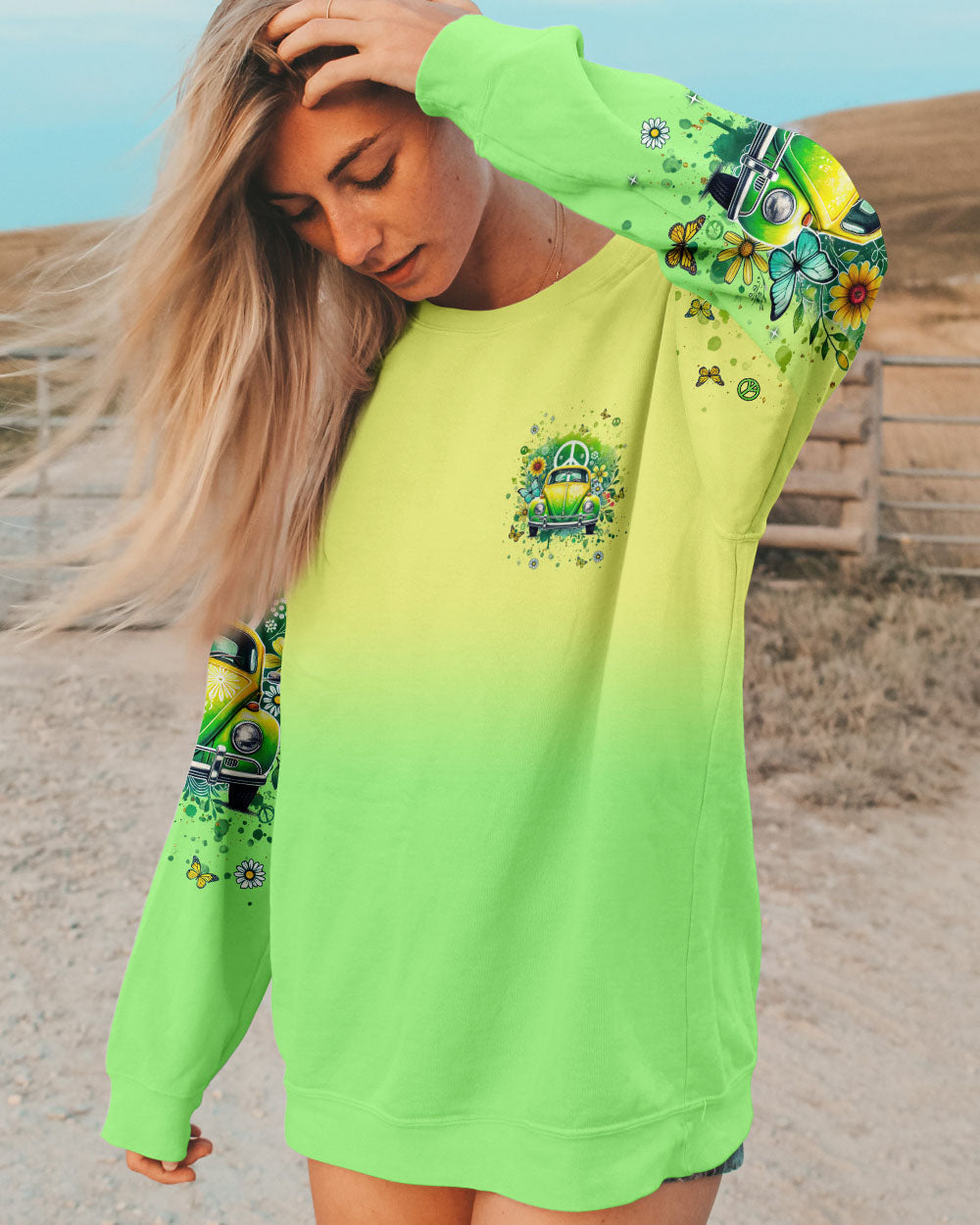 Older Now still Runnin Against the Wind Peace _26 Floral Hippie Car AOP Shirts _8_ IcA0r