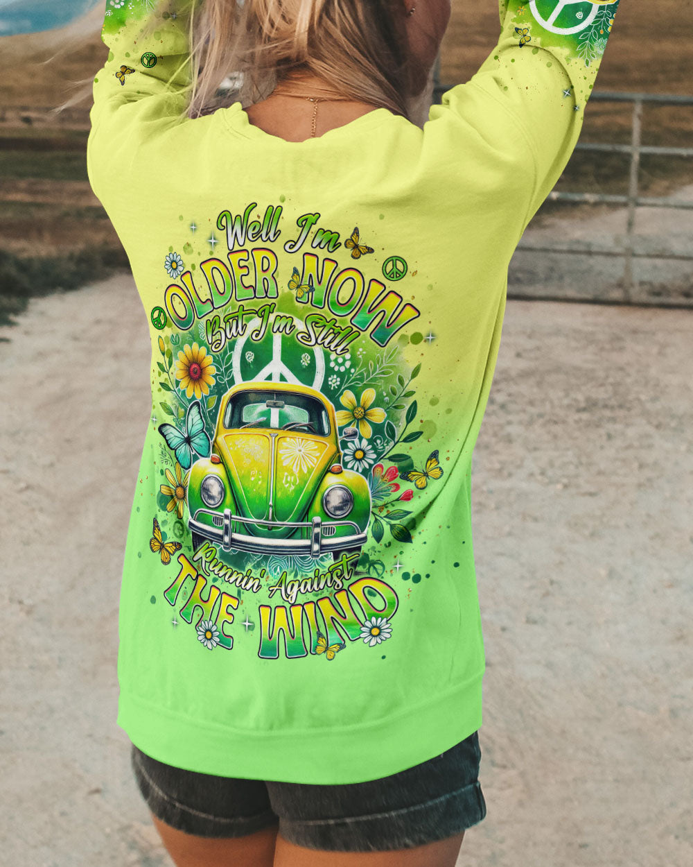 Older Now still Runnin Against the Wind Peace _26 Floral Hippie Car AOP Shirts _9_ 6axaw