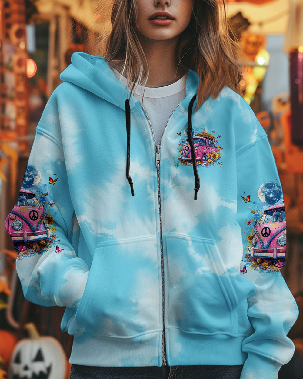 Older now but Still Runnin_E2_80_99 Against the Wind Vintage VW Bus and Butterfly Tie Dye Design AOP Shirts _10_ Y0ct8