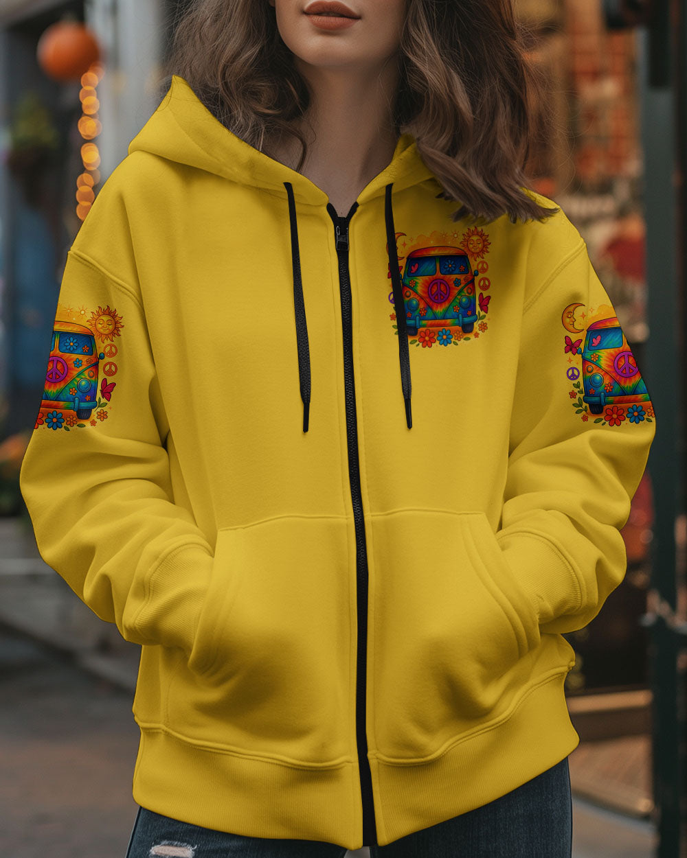 On a Dark Desert Highway Cool Wind in My Hair Hippie Peace Van Retro Tee for Women AOP Shirts _10_ 8JNAY