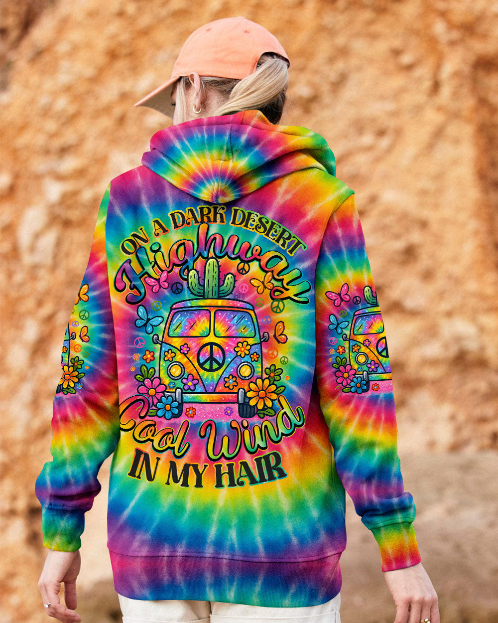 On a Dark Desert Highway Cool Wind in My Hair Tie Dye Hippie Van AOP Shirts _11_ NFVoK