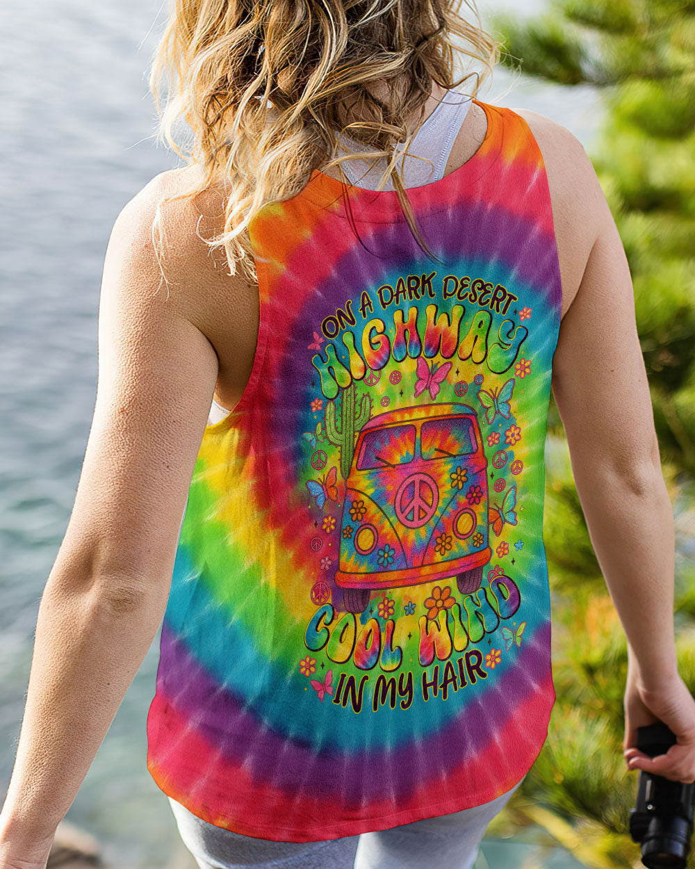 On a Dark Desert Highway Cool Wind in My Hair Tie Dye Peace Van AOP Shirts _11_ pmAPn