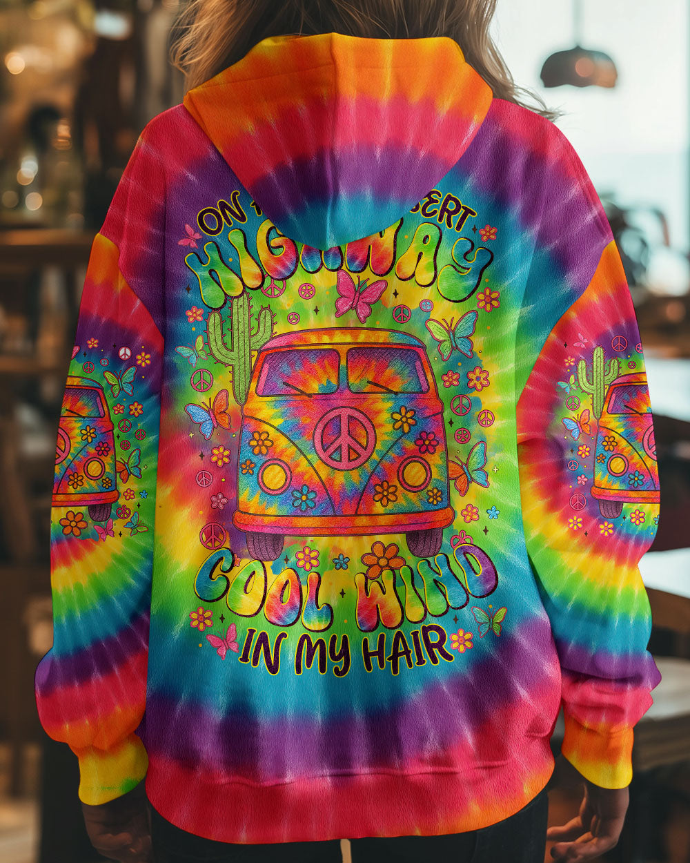 On a Dark Desert Highway Cool Wind in My Hair Tie Dye Peace Van AOP Shirts _5_ ZtkRI