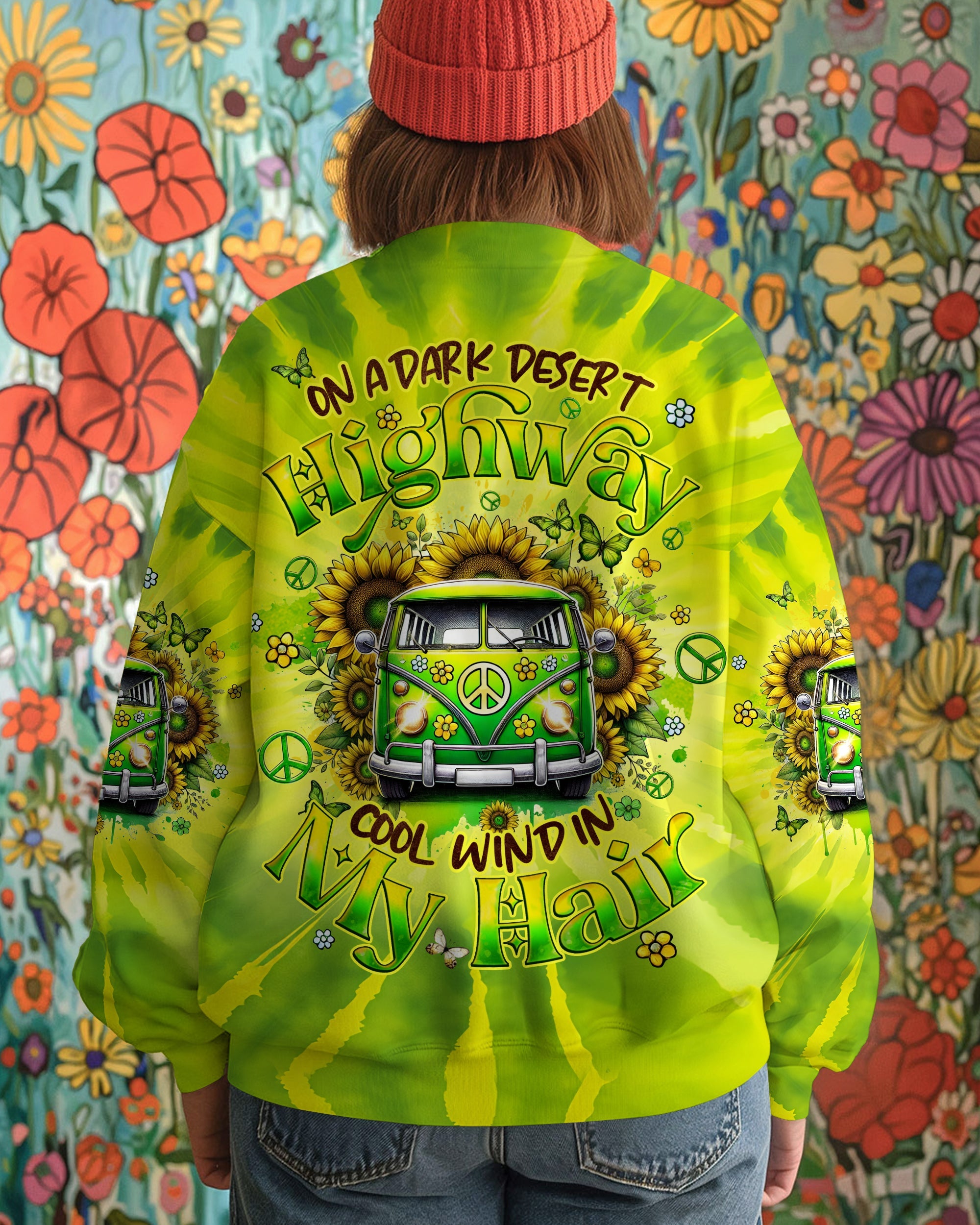 On a Dark Desert Highway Cool Wind in My Hair Tie Dye VW Bus and Sunflower AOP Shirts _9_ 1IhRS