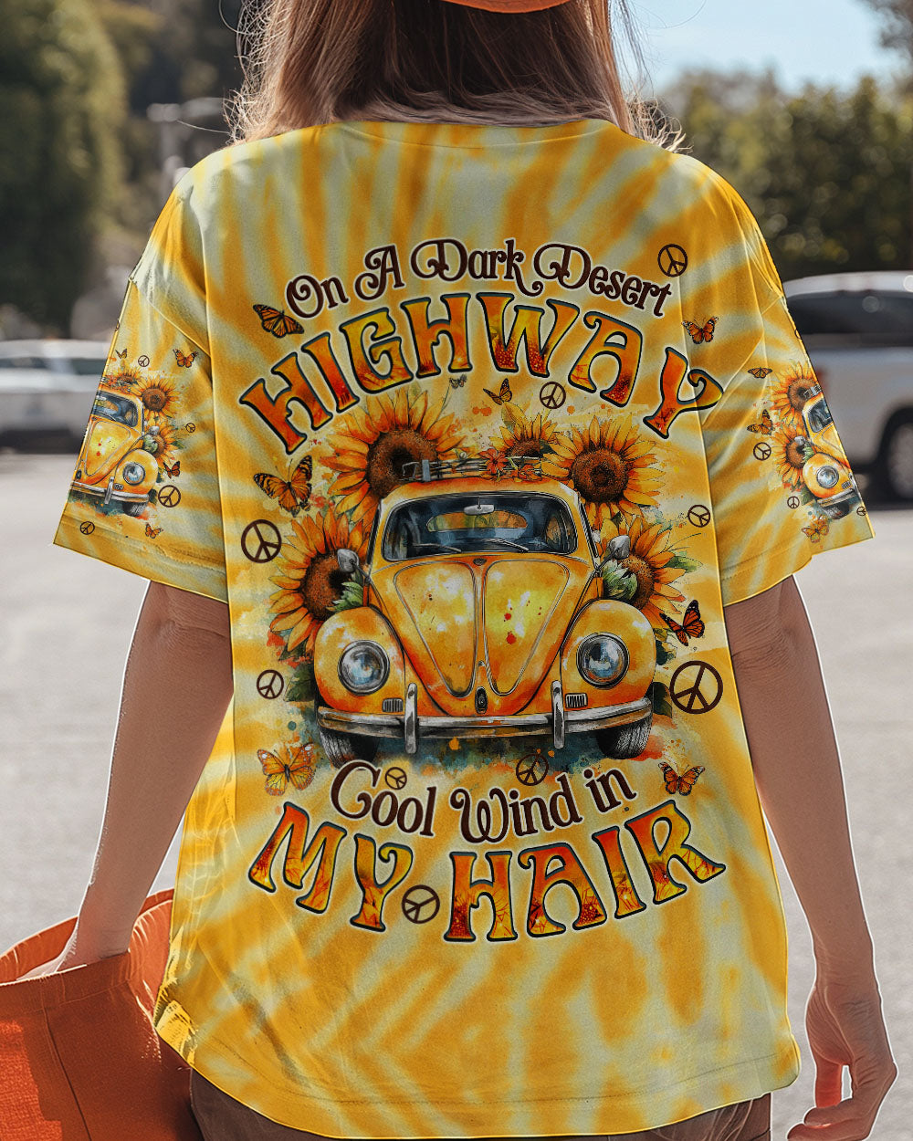On a Desert Highway Cool Wind in My Hair VW Beetle Yellow Tie Dye AOP Shirts _13_ EW5O3