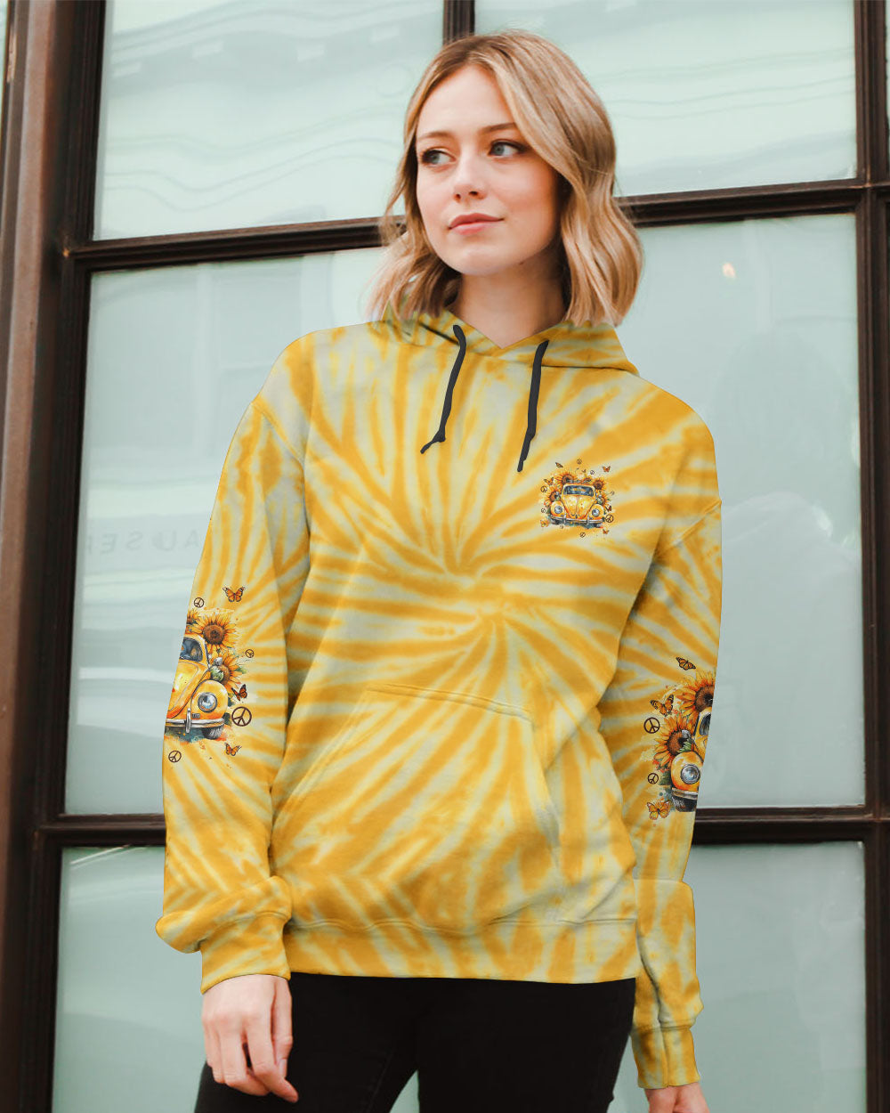 On a Desert Highway Cool Wind in My Hair VW Beetle Yellow Tie Dye AOP Shirts _14_ 9k3pH