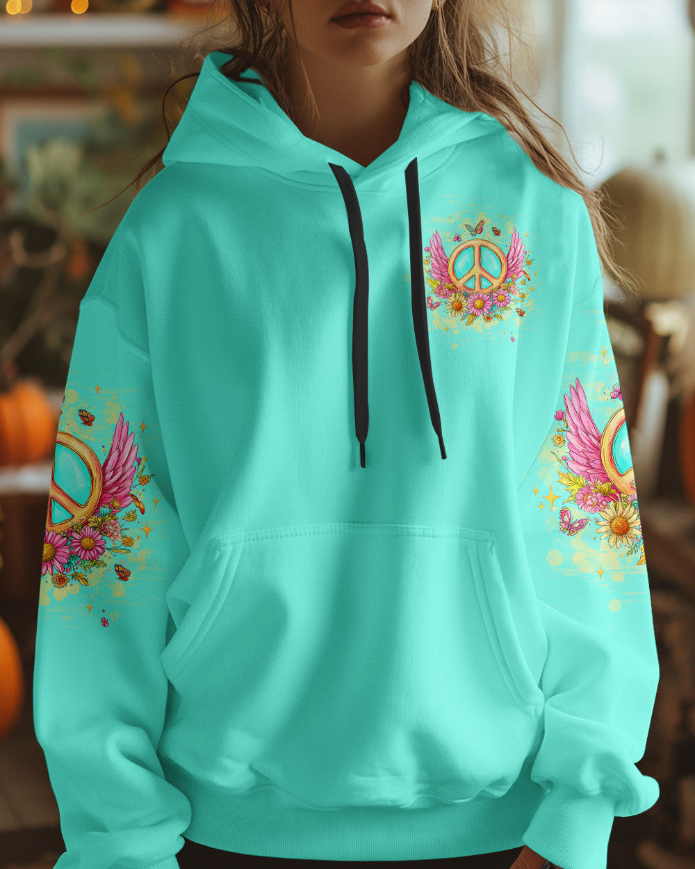 Peace Be With You Winged Peace Sign and Daisy Hippie Style AOP Shirts _4_ XOe53