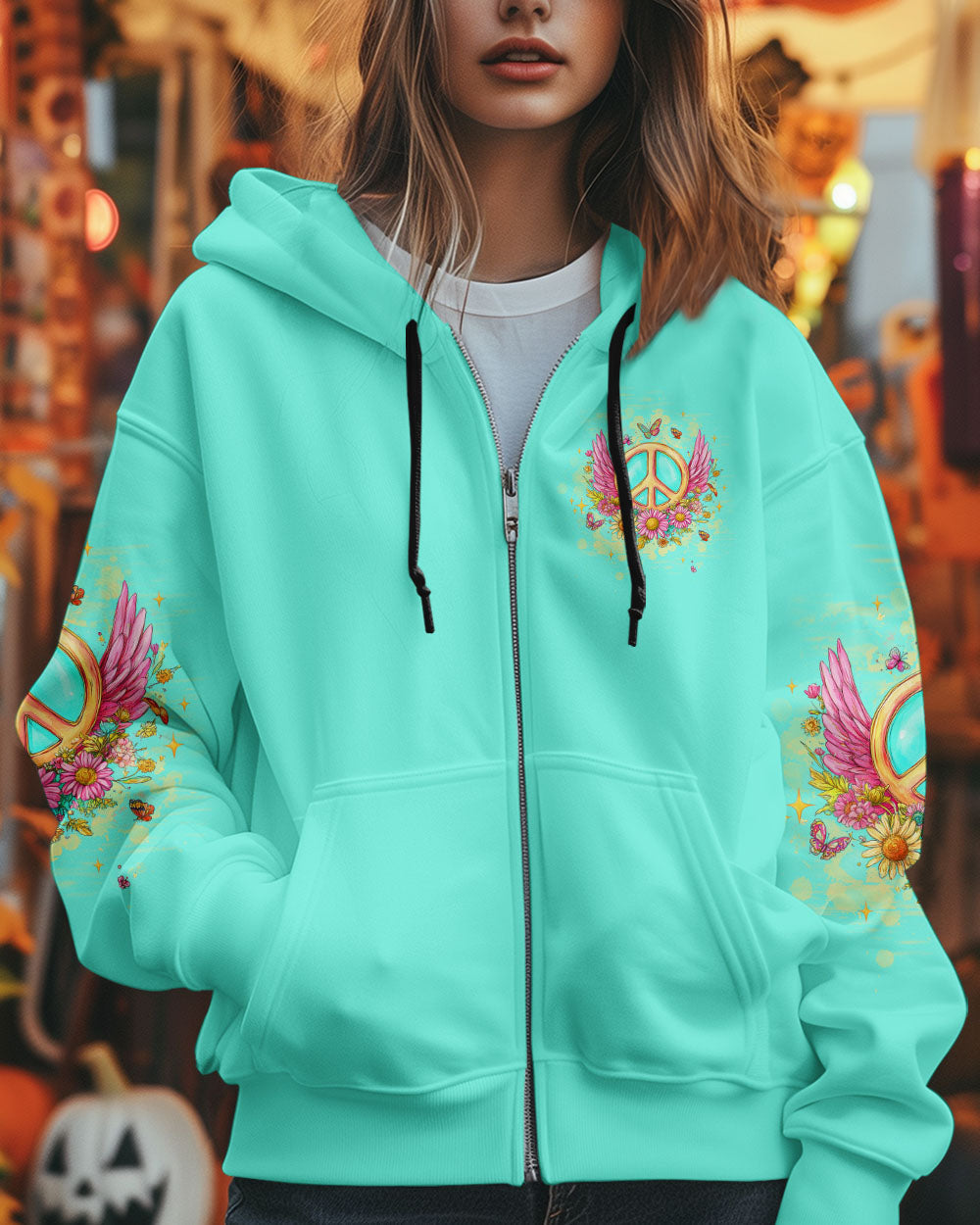 Peace Be With You Winged Peace Sign and Daisy Hippie Style AOP Shirts _8_ waXvi