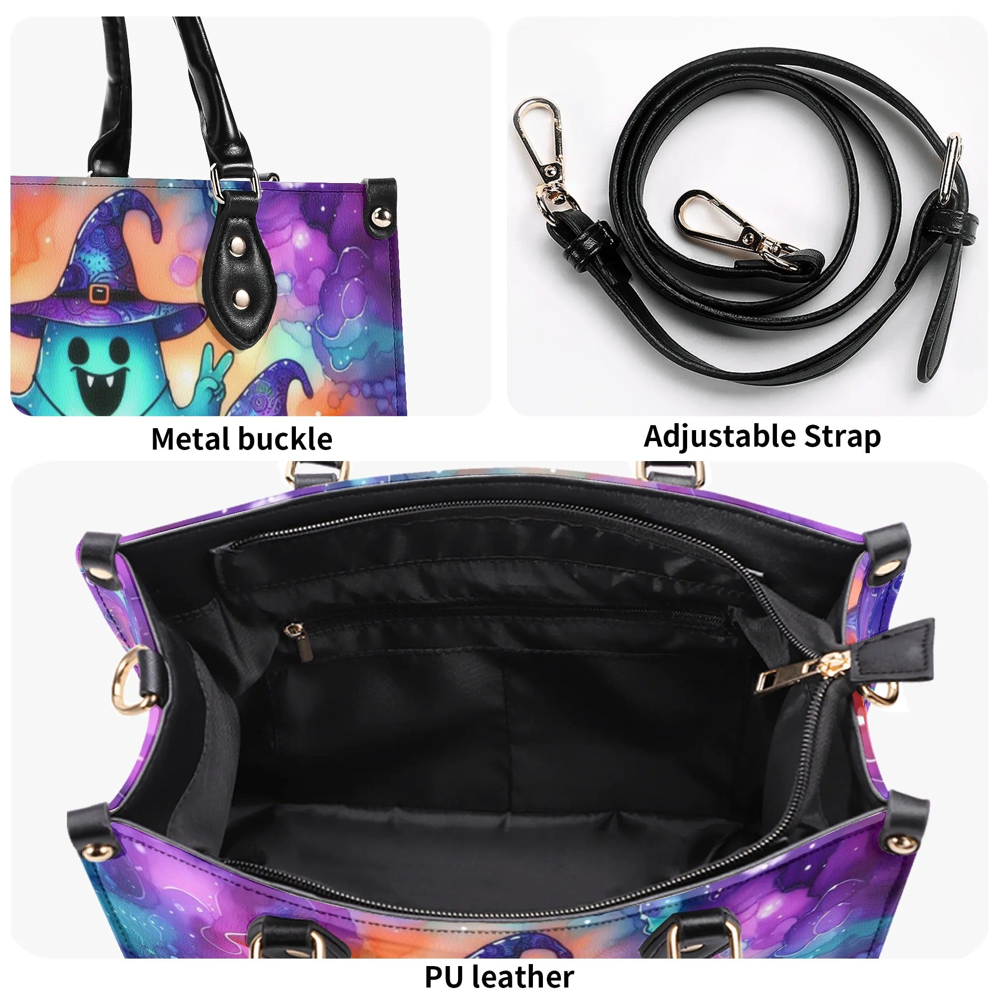 Peace Ghosts Halloween Witch Hat Hippie Leather Bag _3_ oq9qV