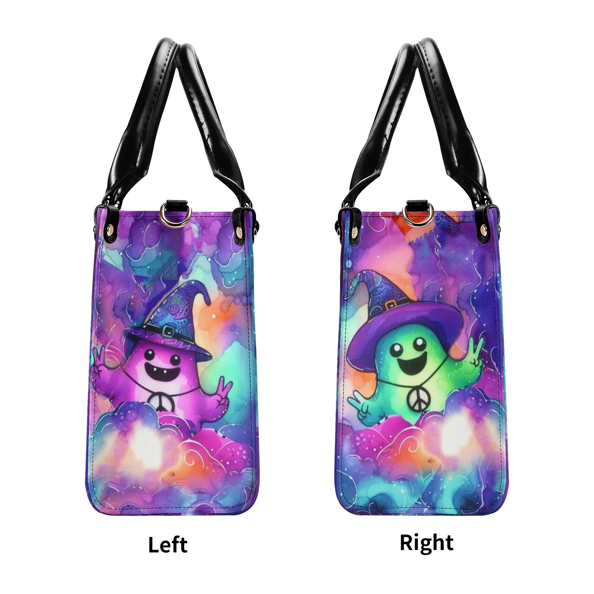 Peace Ghosts Halloween Witch Hat Hippie Leather Bag _5_ MH426