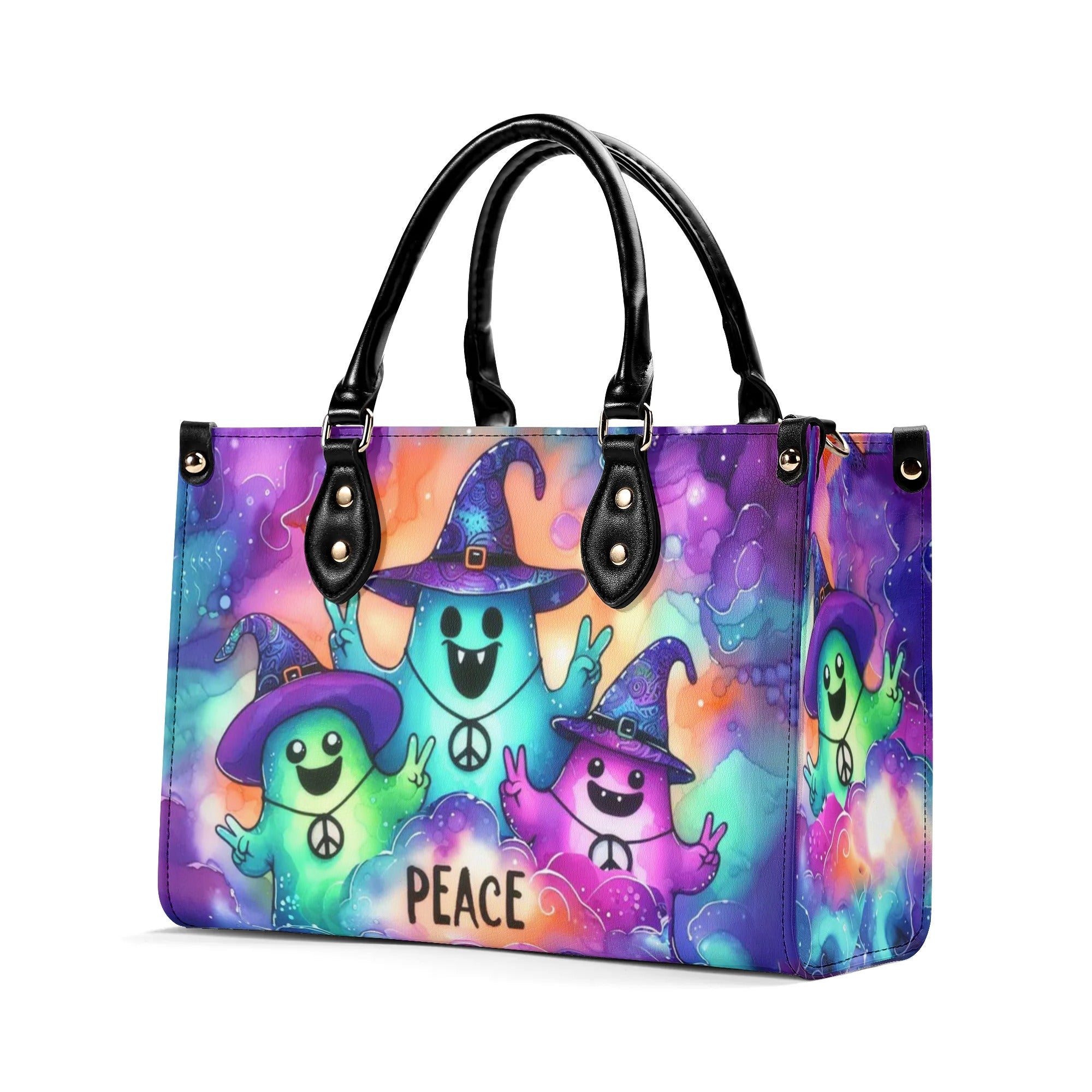 Peace Ghosts Halloween Witch Hat Hippie Leather Bag _7_ YTzMi
