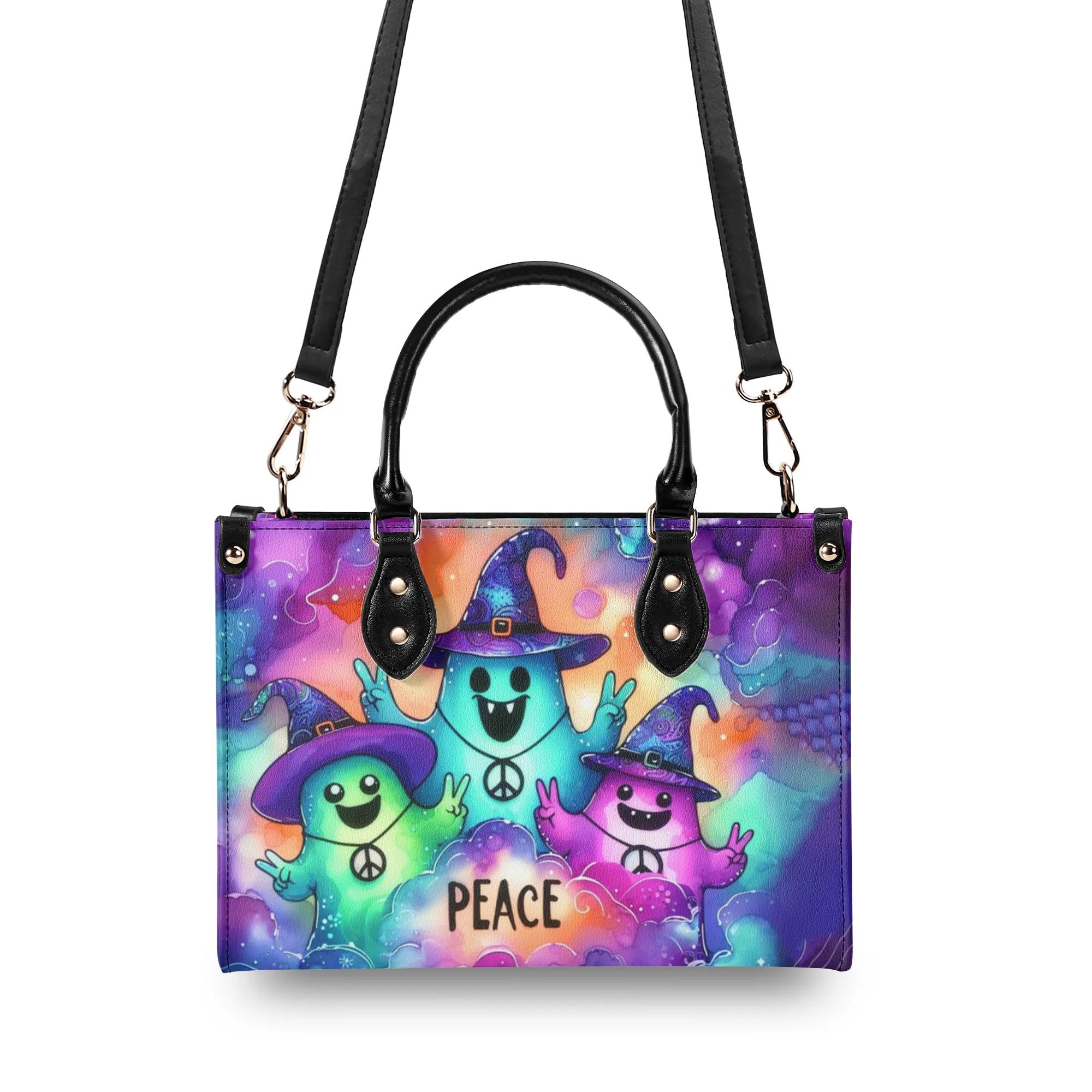 Peace Ghosts Halloween Witch Hat Hippie Leather Bag _8_ 0df6u