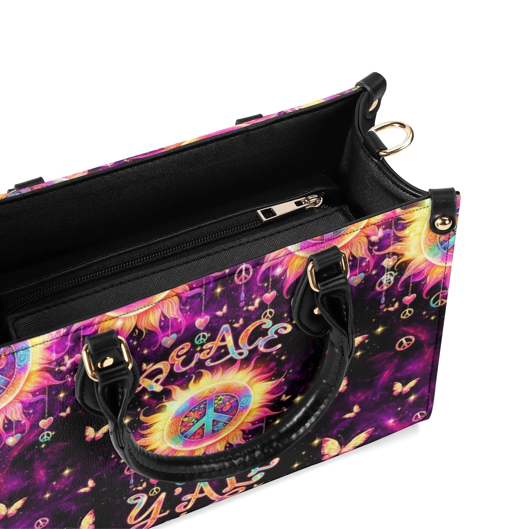 Peace YAll Sun Peace Sign Hippie Leather Bag Gift for Women _5_ BjcsC