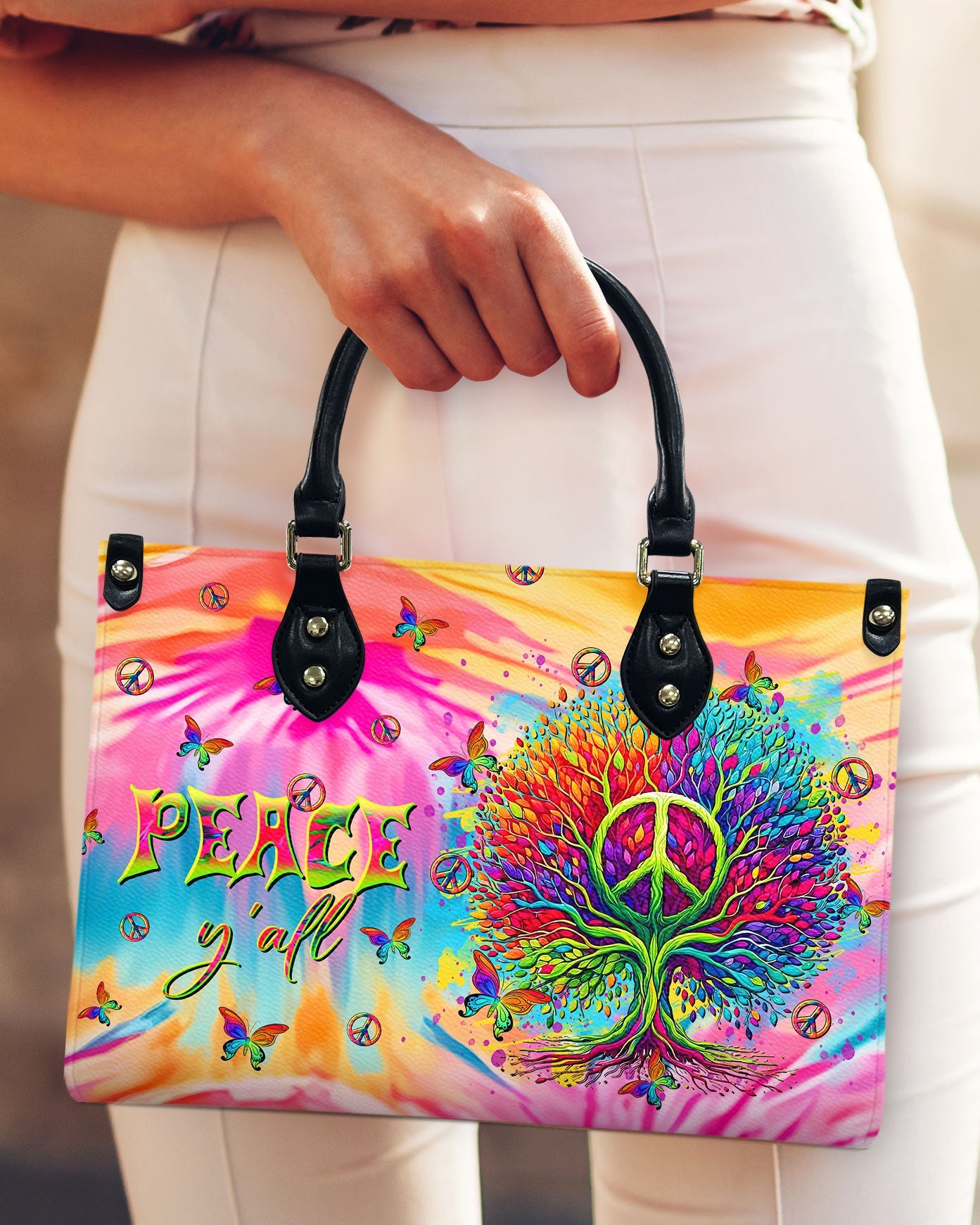 Peace Y_E2_80_99all Peace Tree Hippie Tie Dye Leather Bag Gift for Women _10_ r9mRn