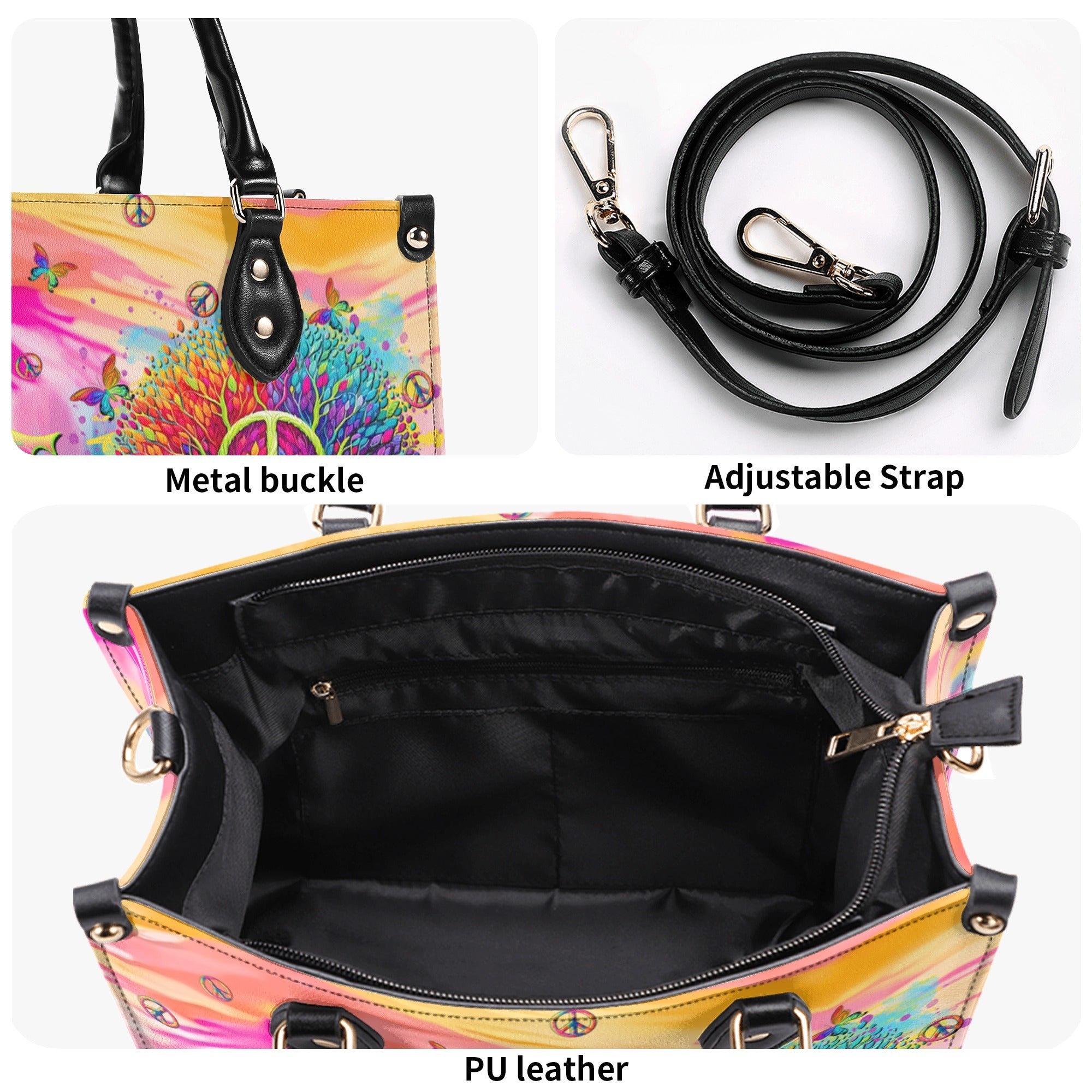 Peace Y_E2_80_99all Peace Tree Hippie Tie Dye Leather Bag Gift for Women _2_ pC2NR