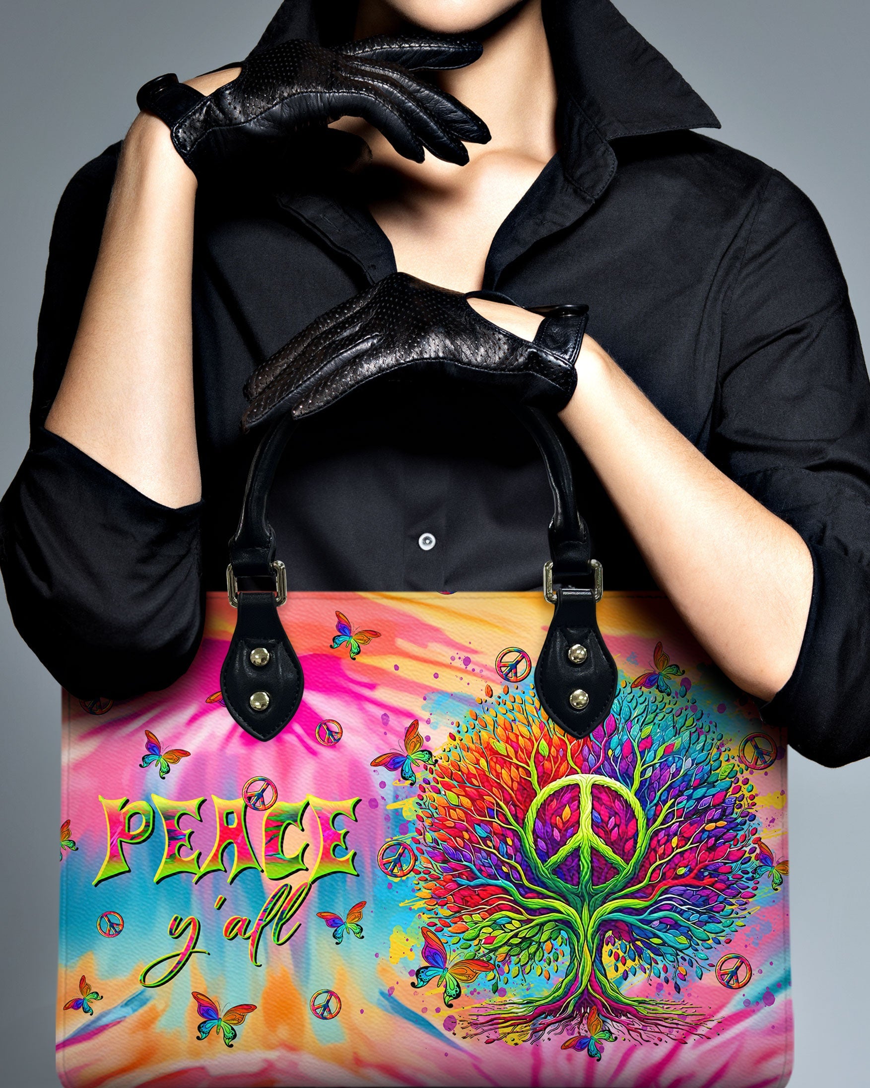 Peace Y_E2_80_99all Peace Tree Hippie Tie Dye Leather Bag Gift for Women _9_ 8rhC5