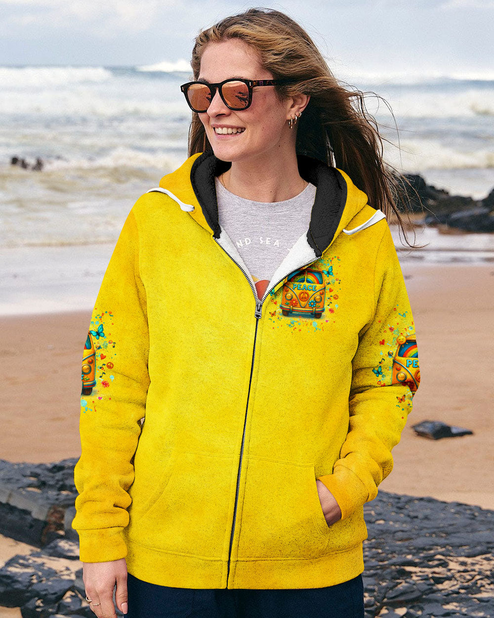 Peaceful VW Bus Well Im Older Now Graphic Tee with Rainbow _26 Flower for Women AOP Shirts _11_ 0HWqp