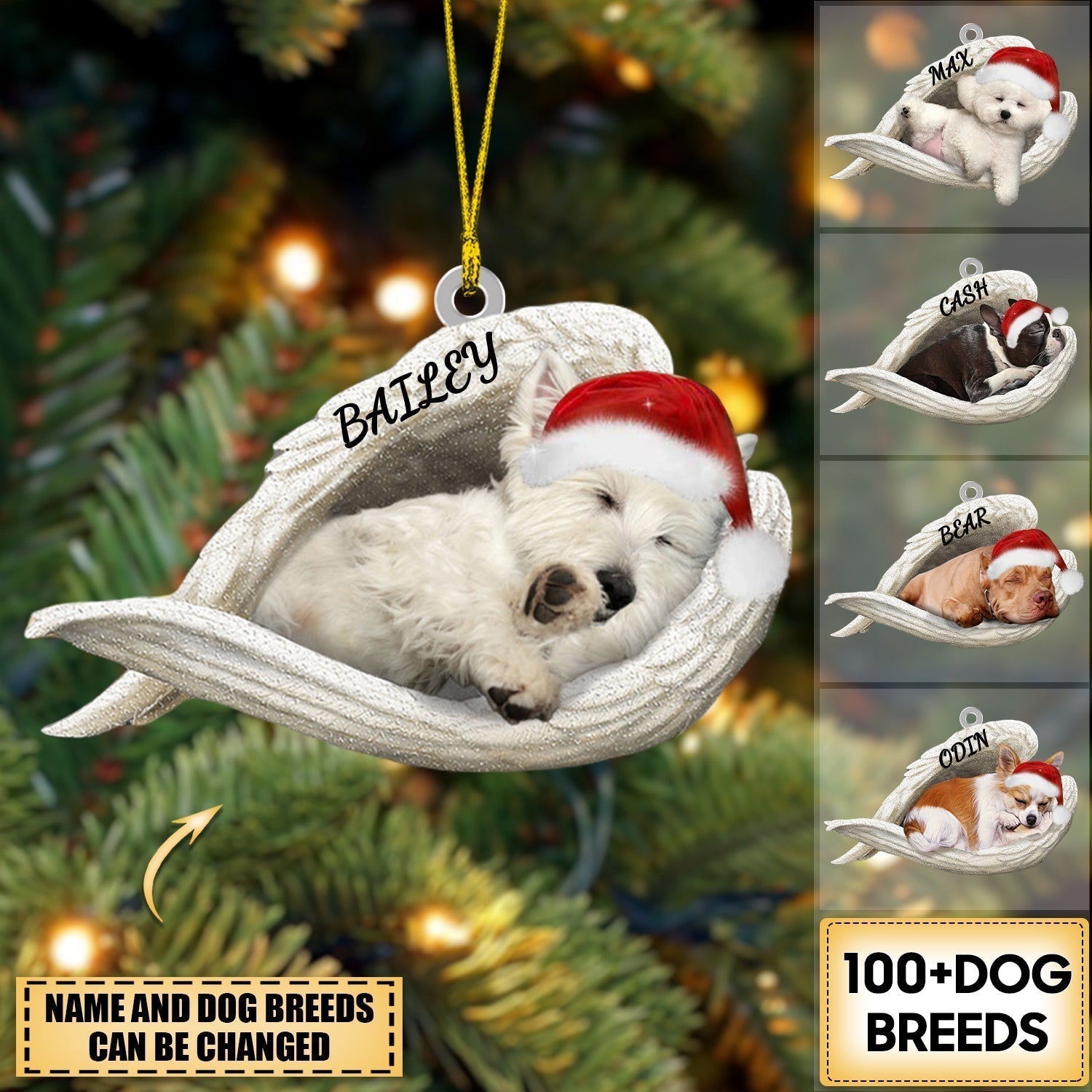 Personalized_Dog_Sleeping_Angel_Merry_Christmas_Ornament _Double_Sides_ _OKBANDS