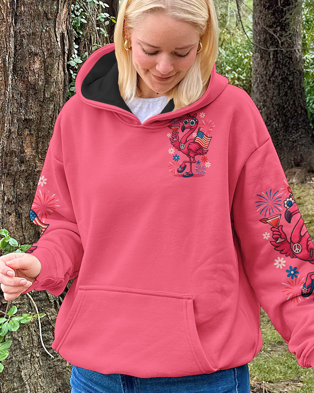 Pretty in Pink Flamingo Ready to Drink Funny Summer Tee for Women AOP Shirts _7_ QPT30