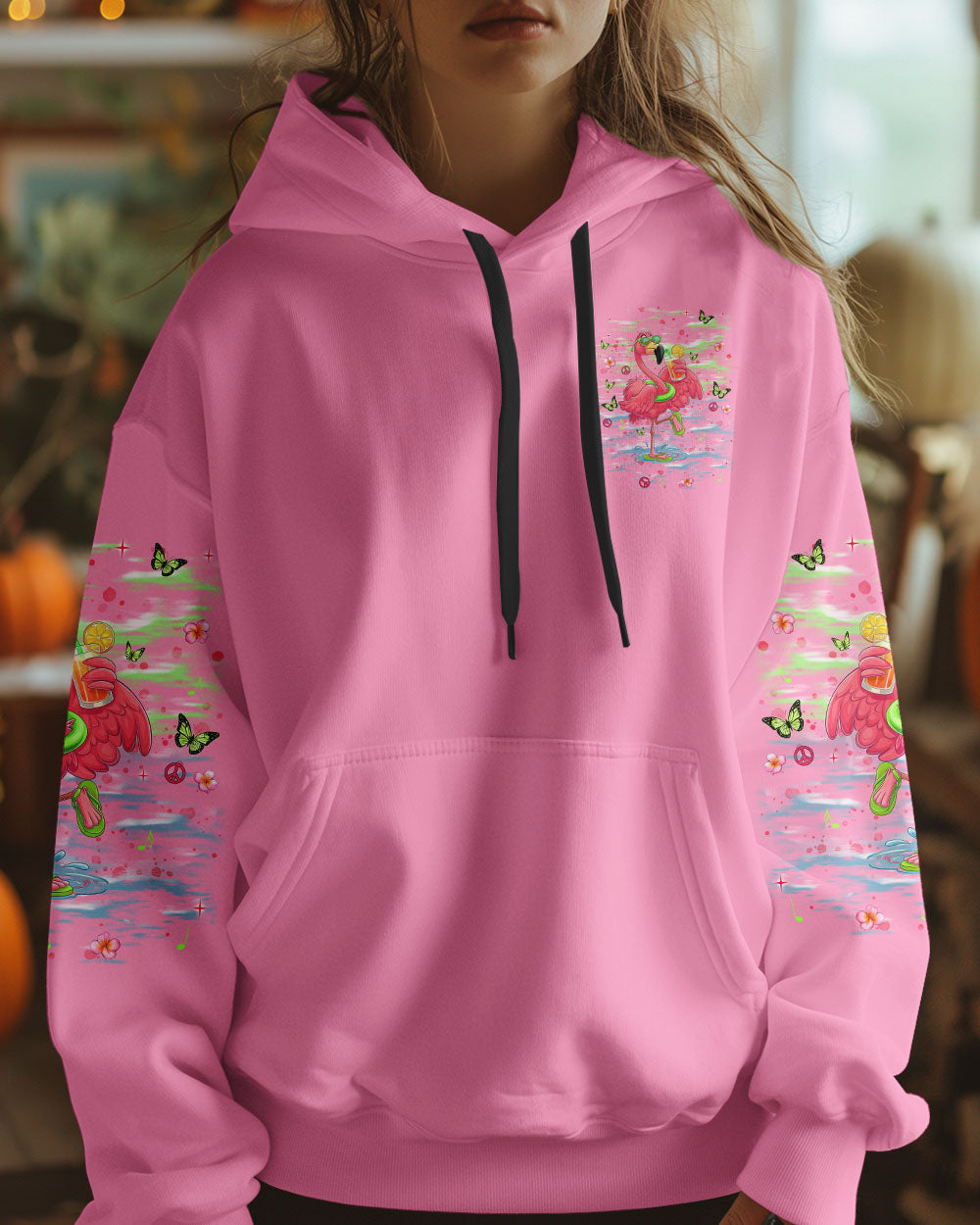 Pretty in Pink Flamingo Ready to Drink Vibrant Summer Tee for Women AOP Shirts _7_ Xca90