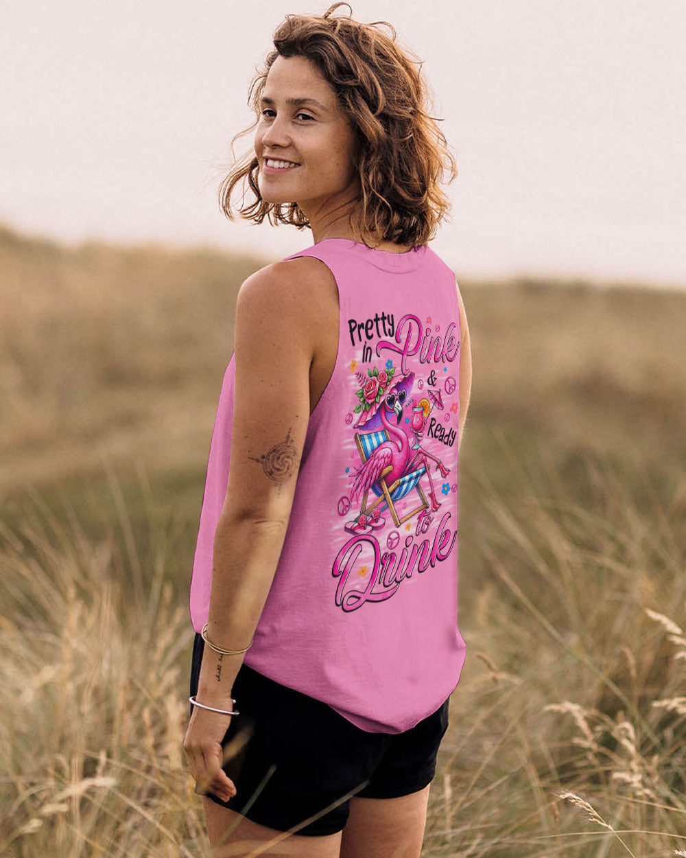 Pretty in Pink _26 Ready to Drink Chill Flamingo with Cocktail Summer Vibe AOP Shirts _13_ VP3xp