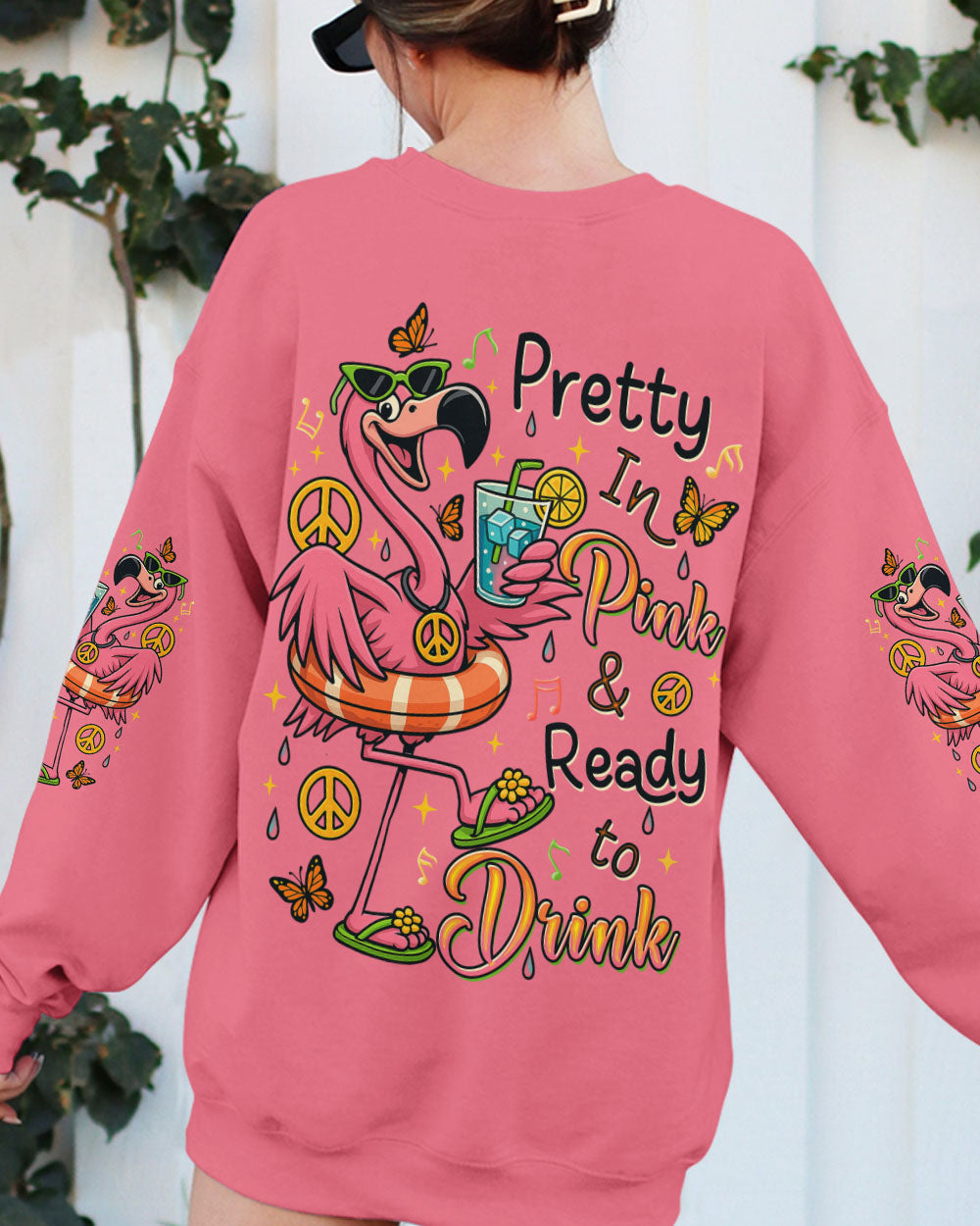 Pretty in Pink _26 Ready to Drink Flamingo Ready to Drink Funny Summer Design for Women AOP Shirts _10_ KyTgn