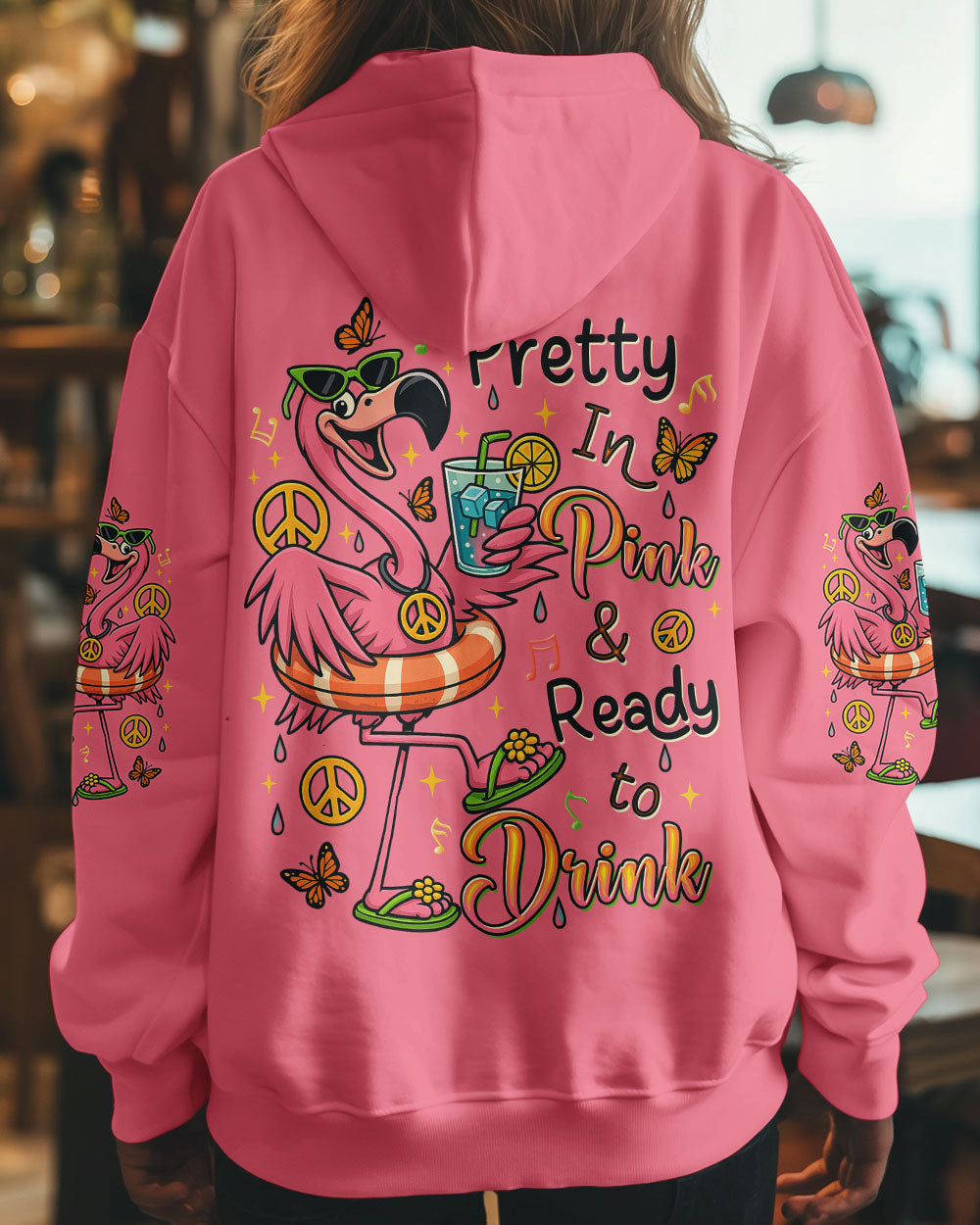 Pretty in Pink _26 Ready to Drink Flamingo Ready to Drink Funny Summer Design for Women AOP Shirts _8_ mKbgl