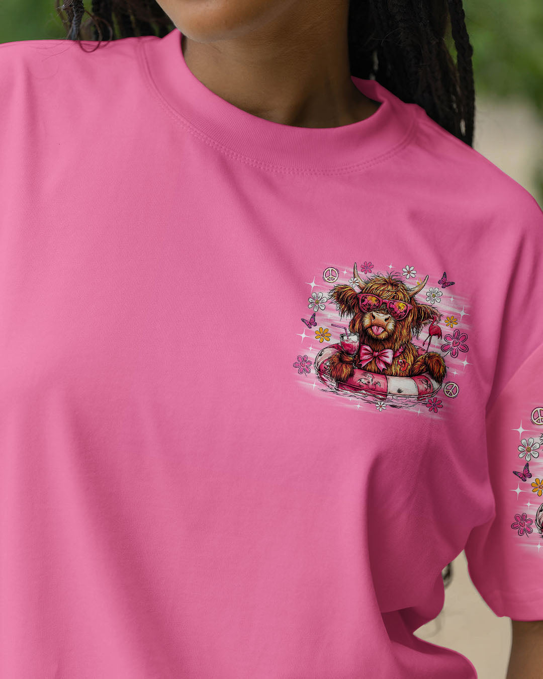 Pretty in Pink and Ready to Drink Funny Cow Retro Vibes with Pink Bowtie _26 Glasses AOP Shirts _16_ GR9Zi