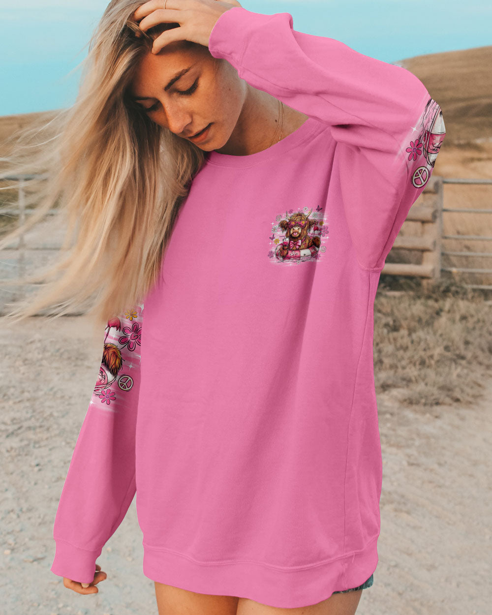 Pretty in Pink and Ready to Drink Funny Cow Retro Vibes with Pink Bowtie _26 Glasses AOP Shirts _6_ FPLvP