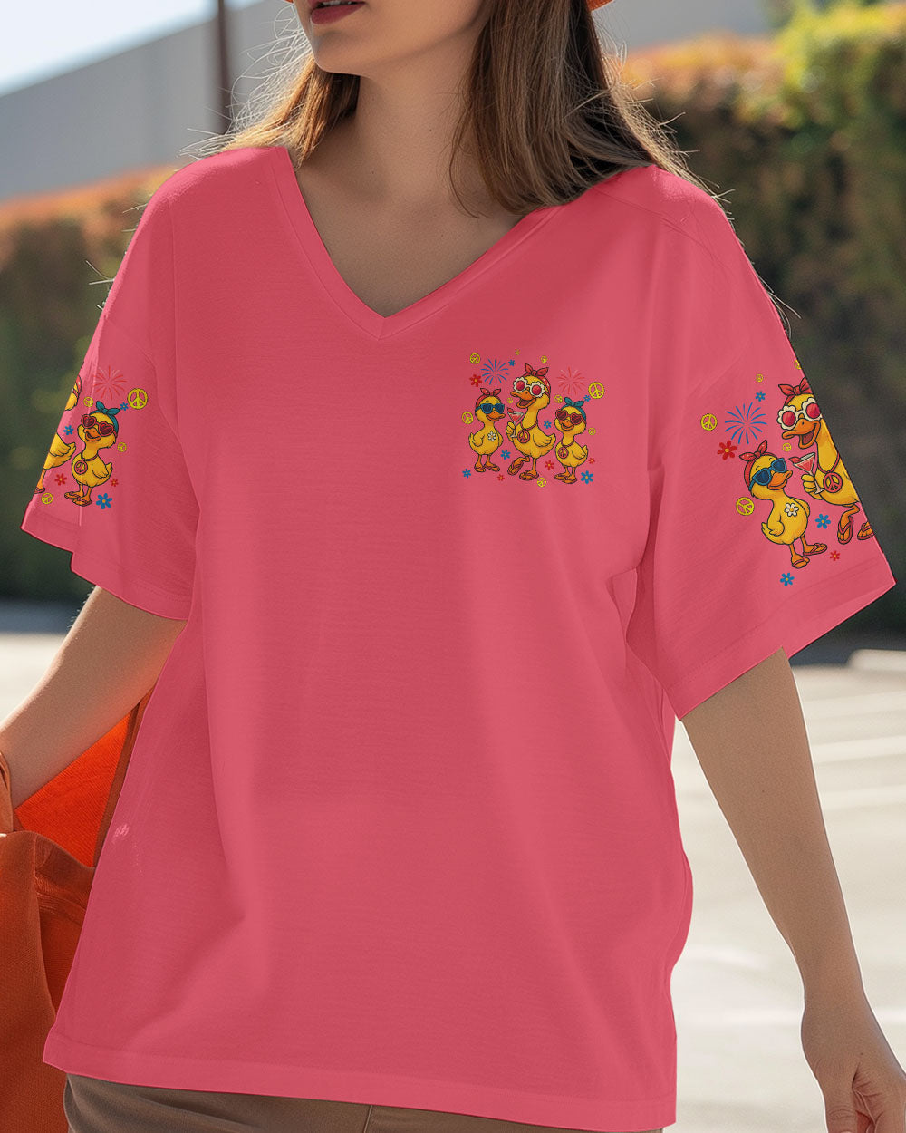 Pretty in Pink and Ready to Drink Funny Duck Ready to Drink Graphic Tee for Women AOP Shirts _5_ NbPIB