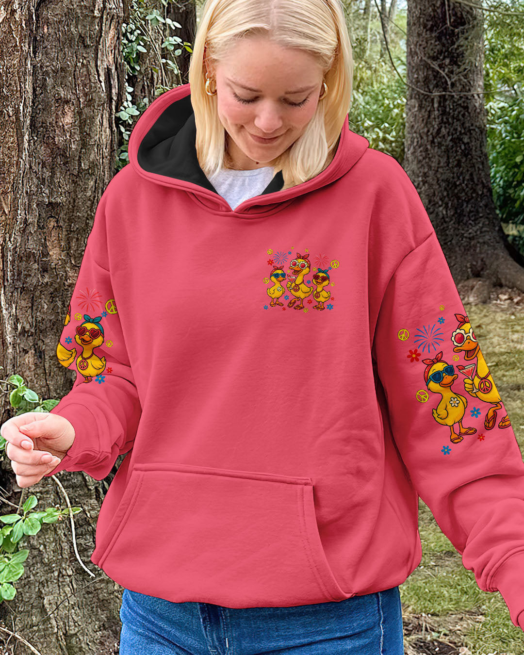 Pretty in Pink and Ready to Drink Funny Duck Ready to Drink Graphic Tee for Women AOP Shirts _7_ 1u5Ay