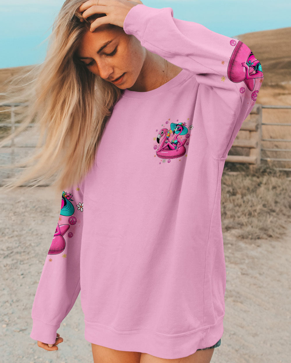 Pretty in Pink and Ready to Drink Funny Flamingo Cocktail Tropical AOP Shirts _8_ lPgcs