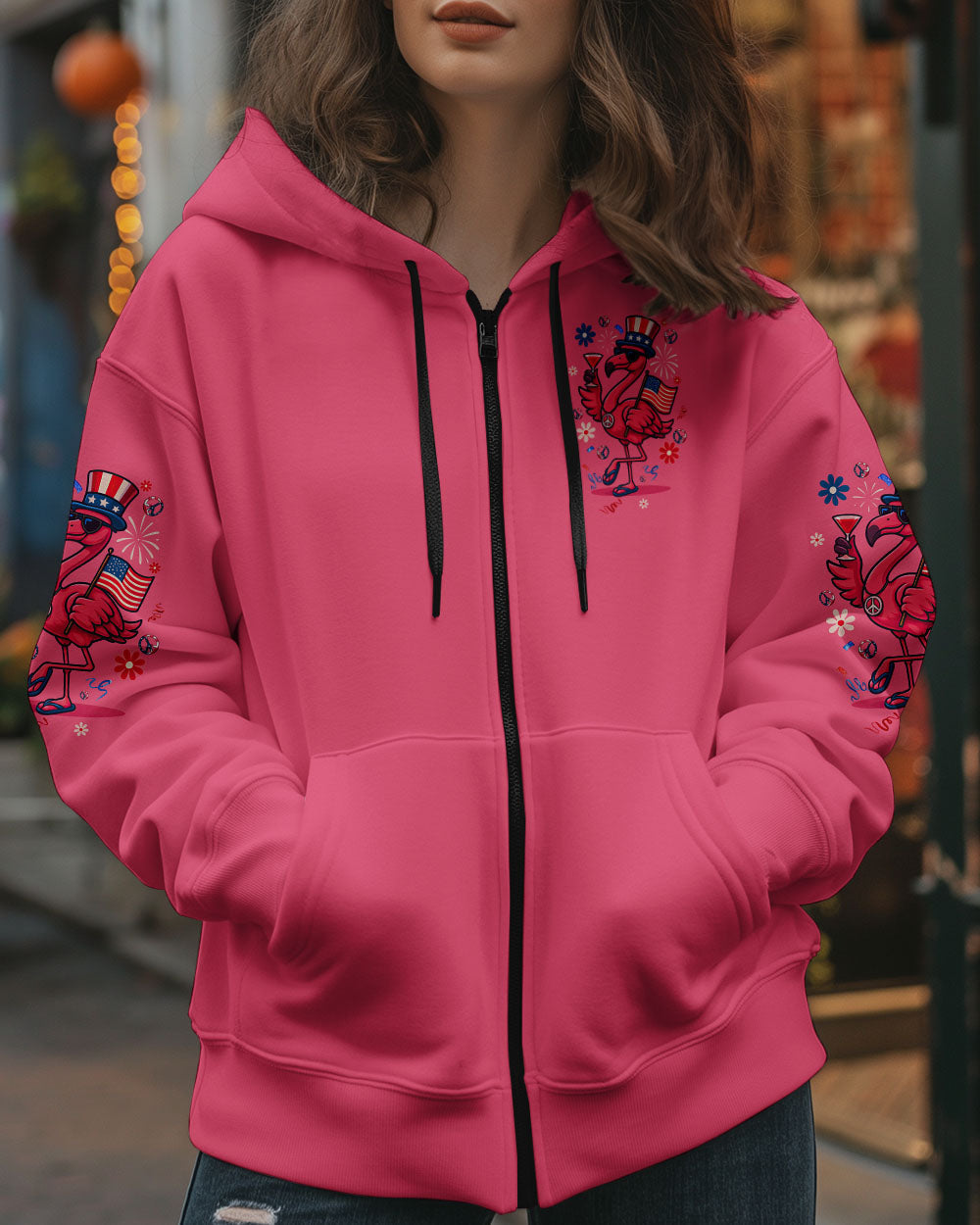 Proud to Be an Ameriflamingo Funny Patriotic Flamingo 4th of July Shirt for Women AOP Shirts _10_ nqOdg