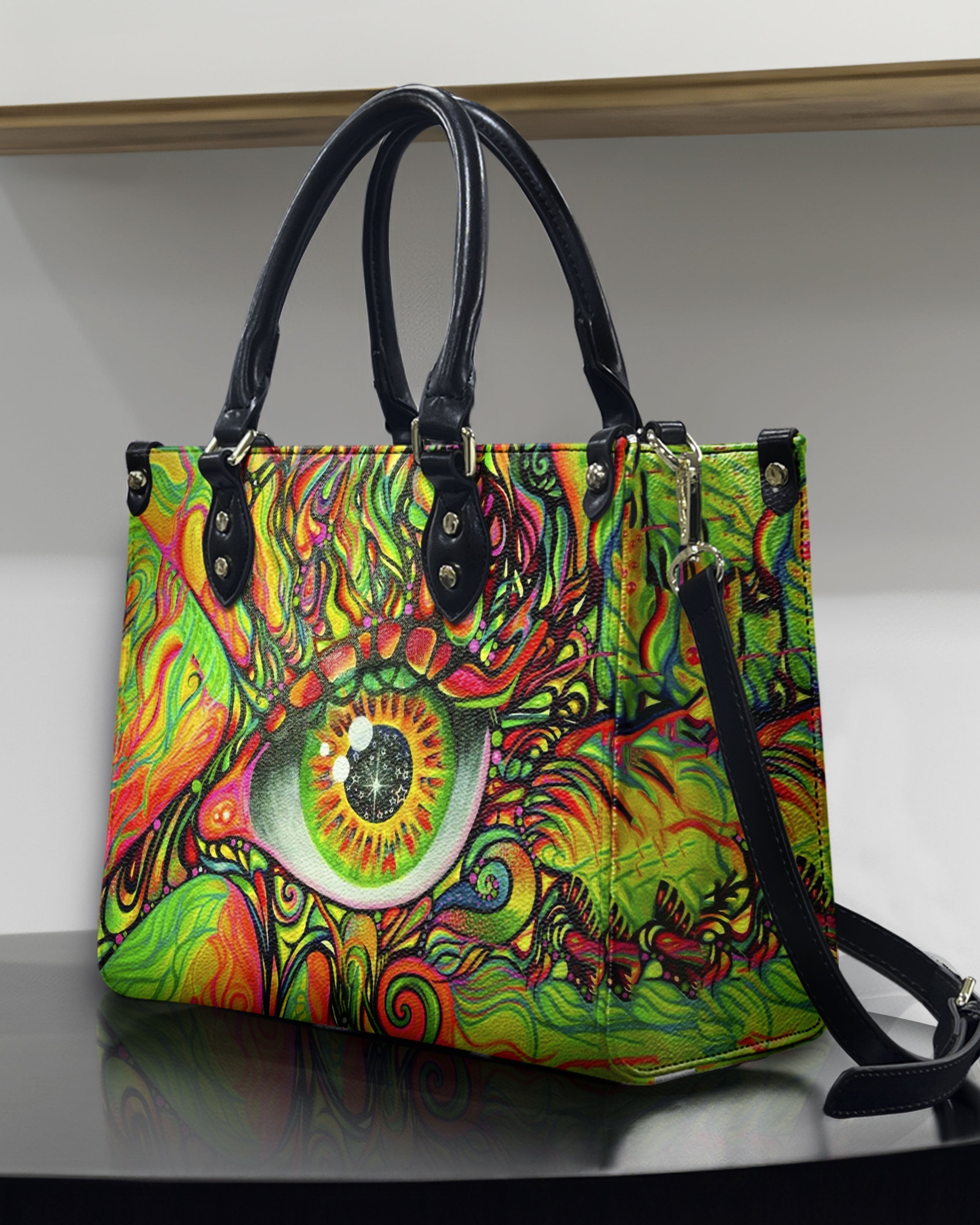 Psychedelic Eye Trippy Hippie Leather Bag Gift for Women _2_ xNKqg
