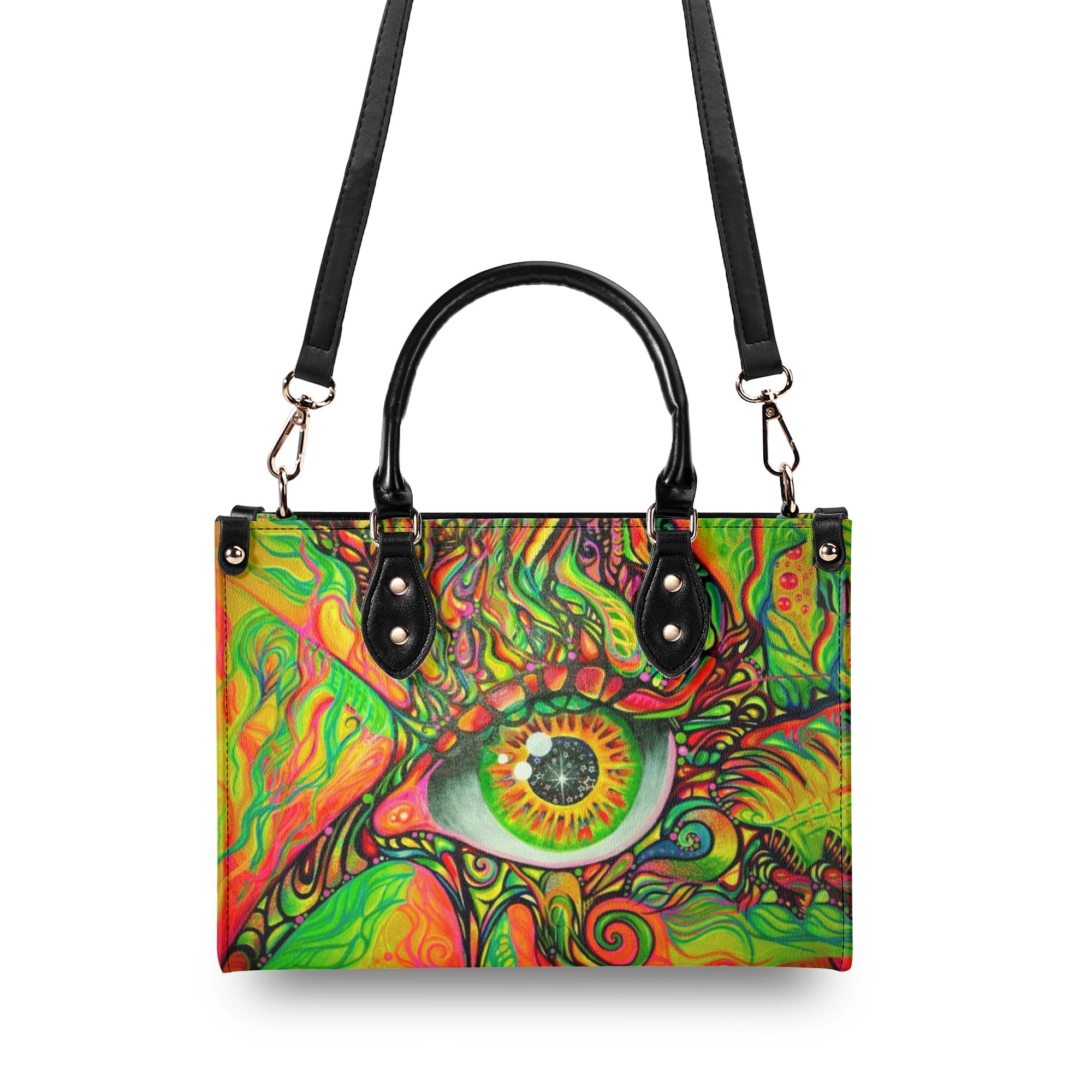 Psychedelic Eye Trippy Hippie Leather Bag Gift for Women _4_ jMEAu