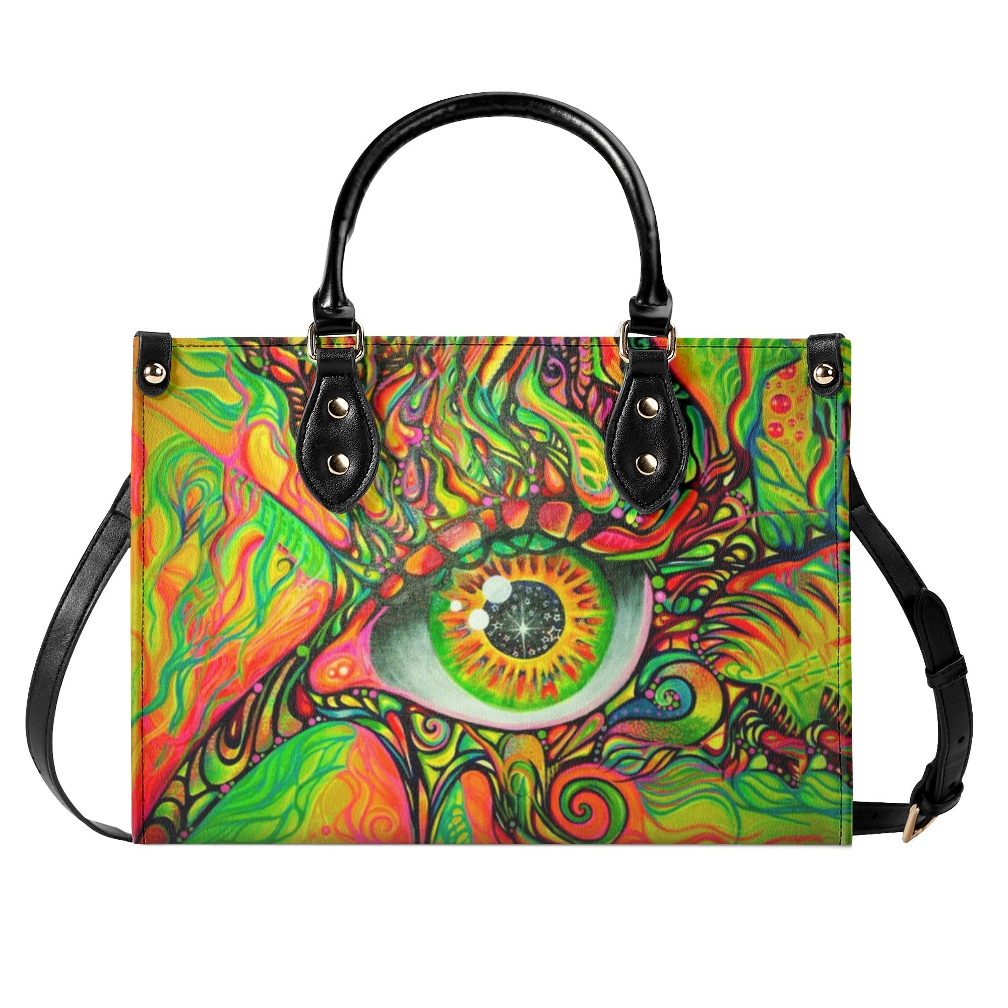 Psychedelic Eye Trippy Hippie Leather Bag Gift for Women _9_ wEcwk