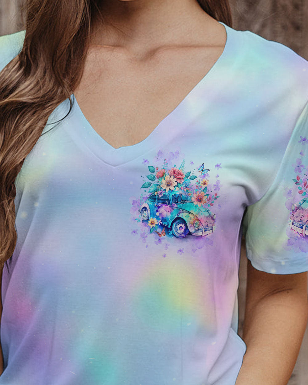 RUNNING AGAINST THE WIND ALL OVER PRINT YHHG0410232_Short sleeves_V neck Shirt_2XL 1 2xSJk