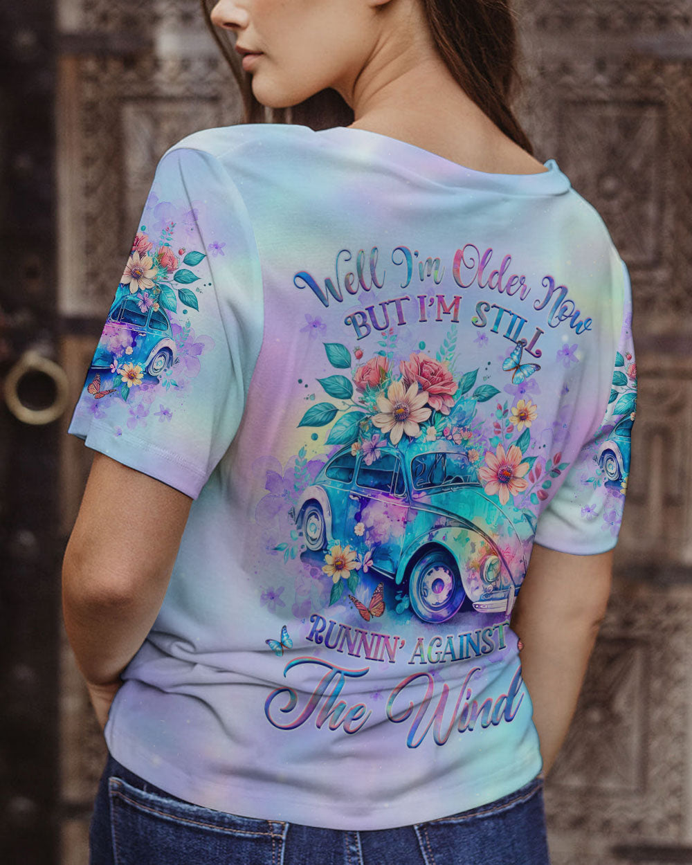 RUNNING AGAINST THE WIND ALL OVER PRINT YHHG0410232_Short sleeves_V neck Shirt_S 1 dswrd