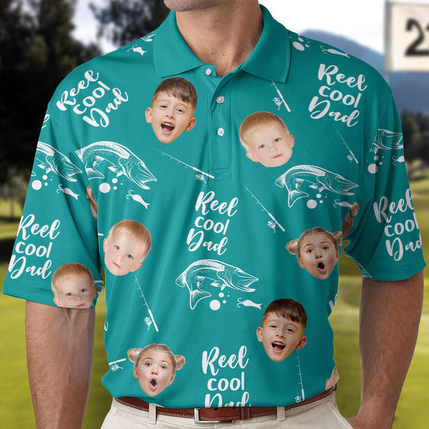 Reel Cool Dad Grandpa Custom Photo Gift For Fisherman - Personalized Polo Shirt HH02