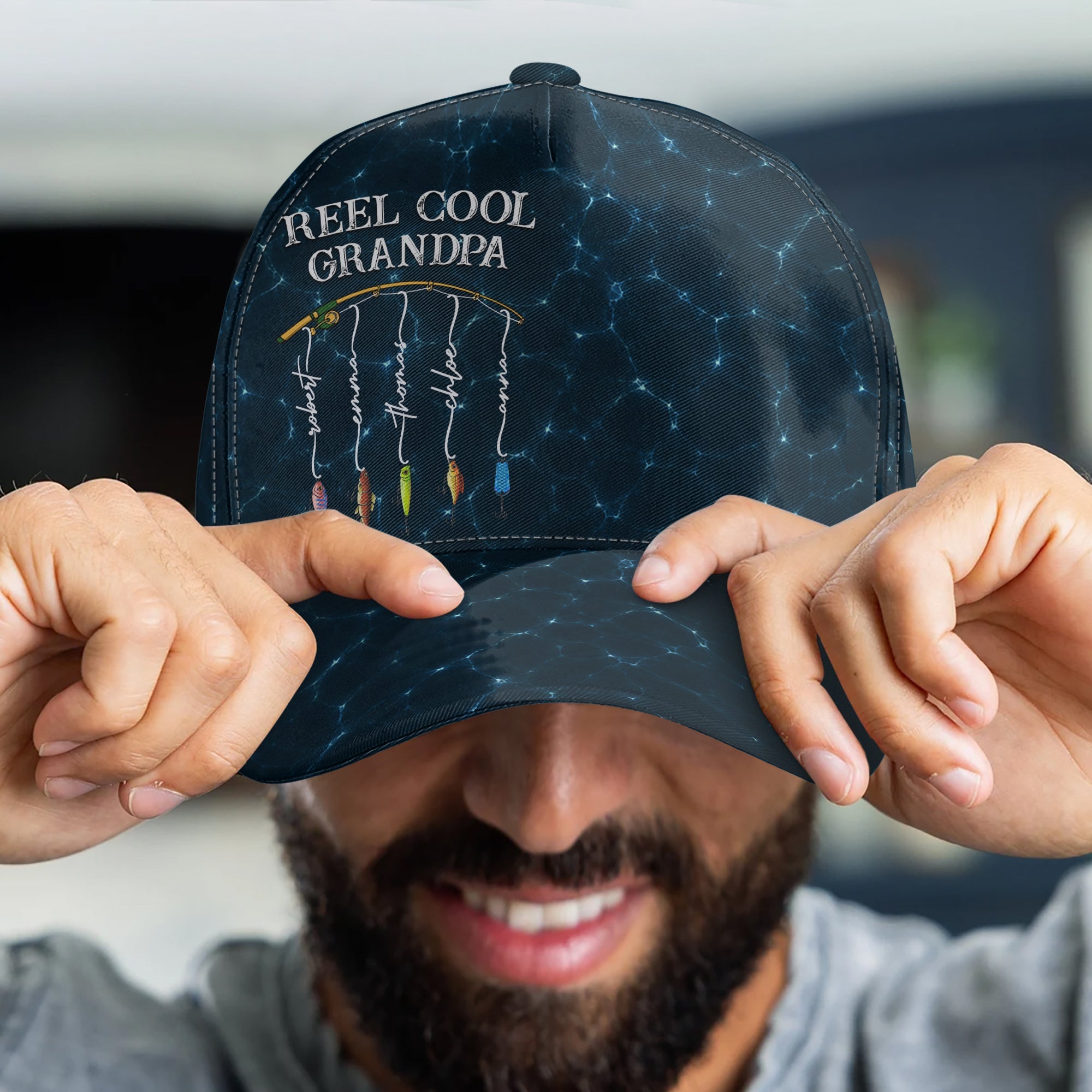 Reel Cool Grandpa Colorful Personalized Cap_5