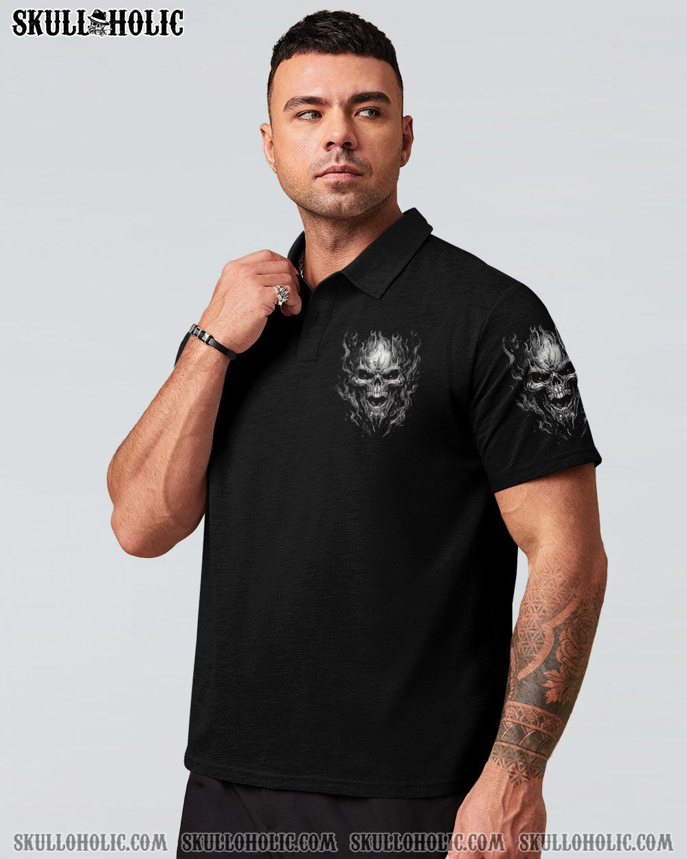 Say F It All and let my Demon out to Play Skull Dark Gothic Flame Design AOP Shirt _13_ ErY1O