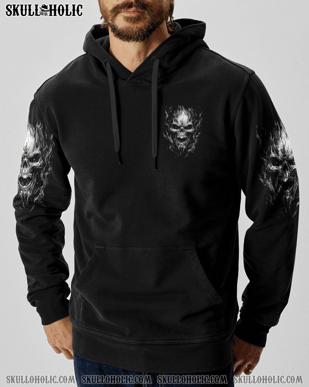 Say F It All and let my Demon out to Play Skull Dark Gothic Flame Design AOP Shirt _2_ SCS3T