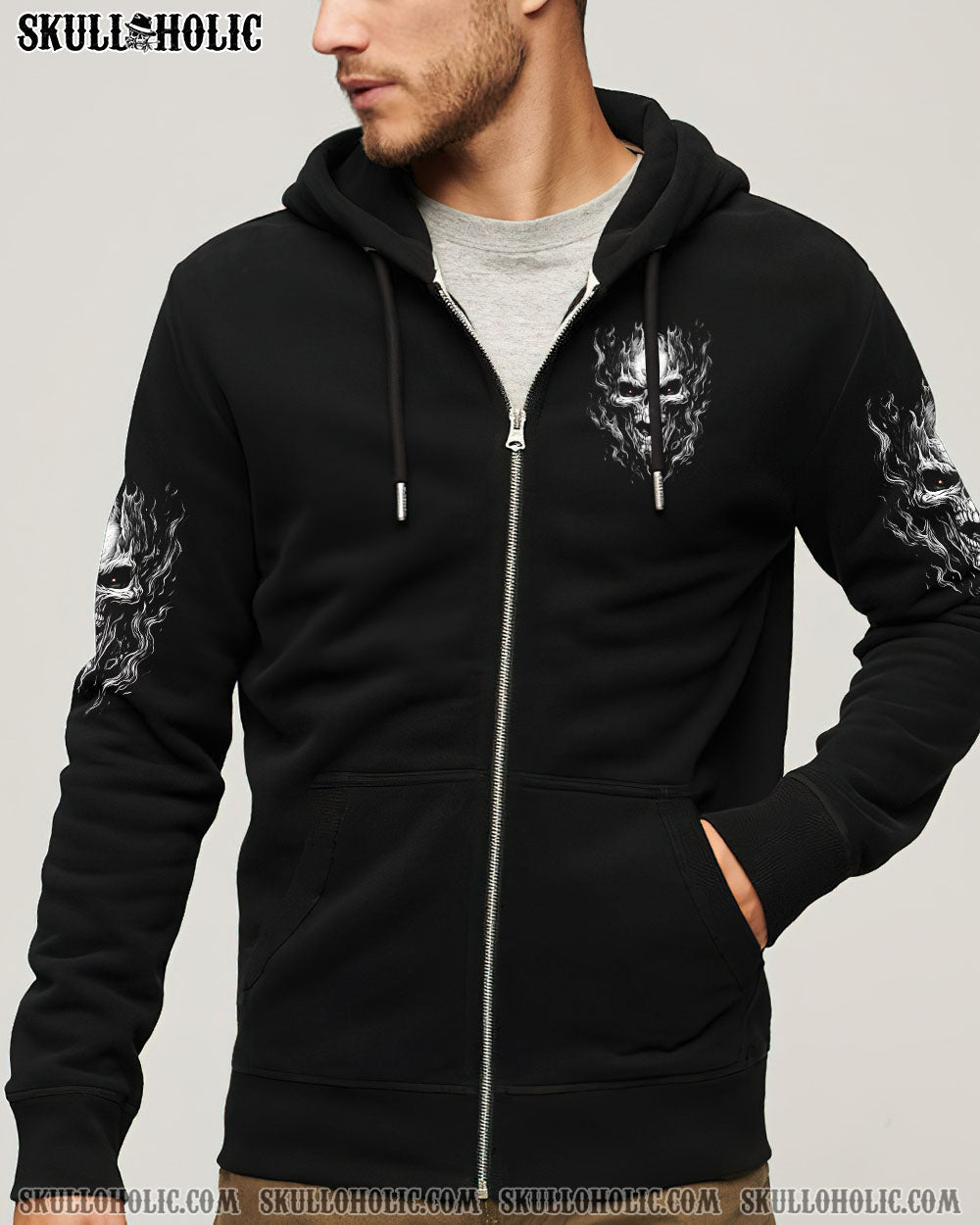 Say F It All and let my Demon out to Play Skull Dark Gothic Flame Design AOP Shirt _6_ kNjnj