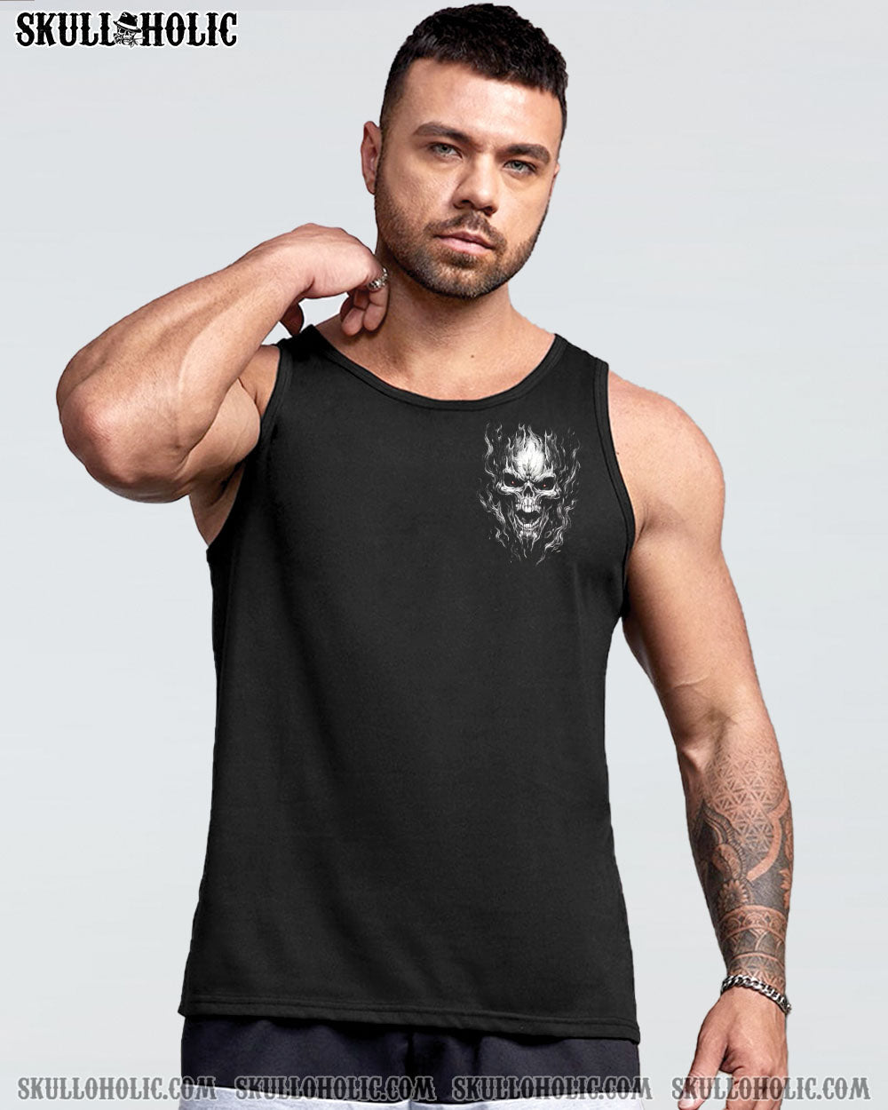 Say F It All and let my Demon out to Play Skull Dark Gothic Flame Design AOP Shirt _8_ bB66v